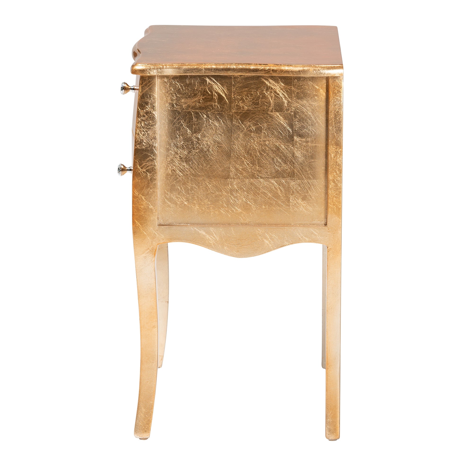 Baxton Studio Patrice Classic and Traditional Gold Finished Wood 2-Drawer End Table