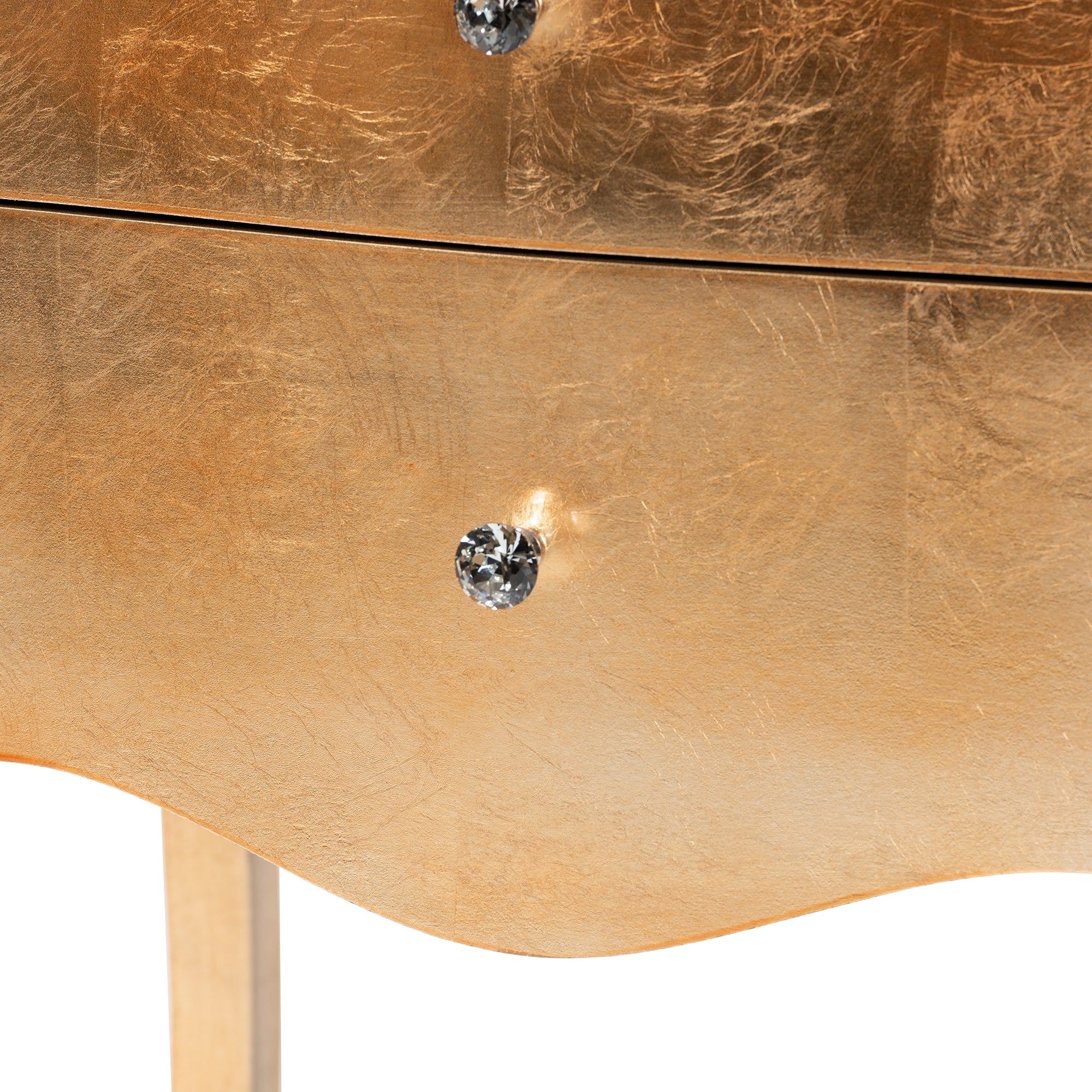 Baxton Studio Patrice Classic and Traditional Gold Finished Wood 2-Drawer End Table