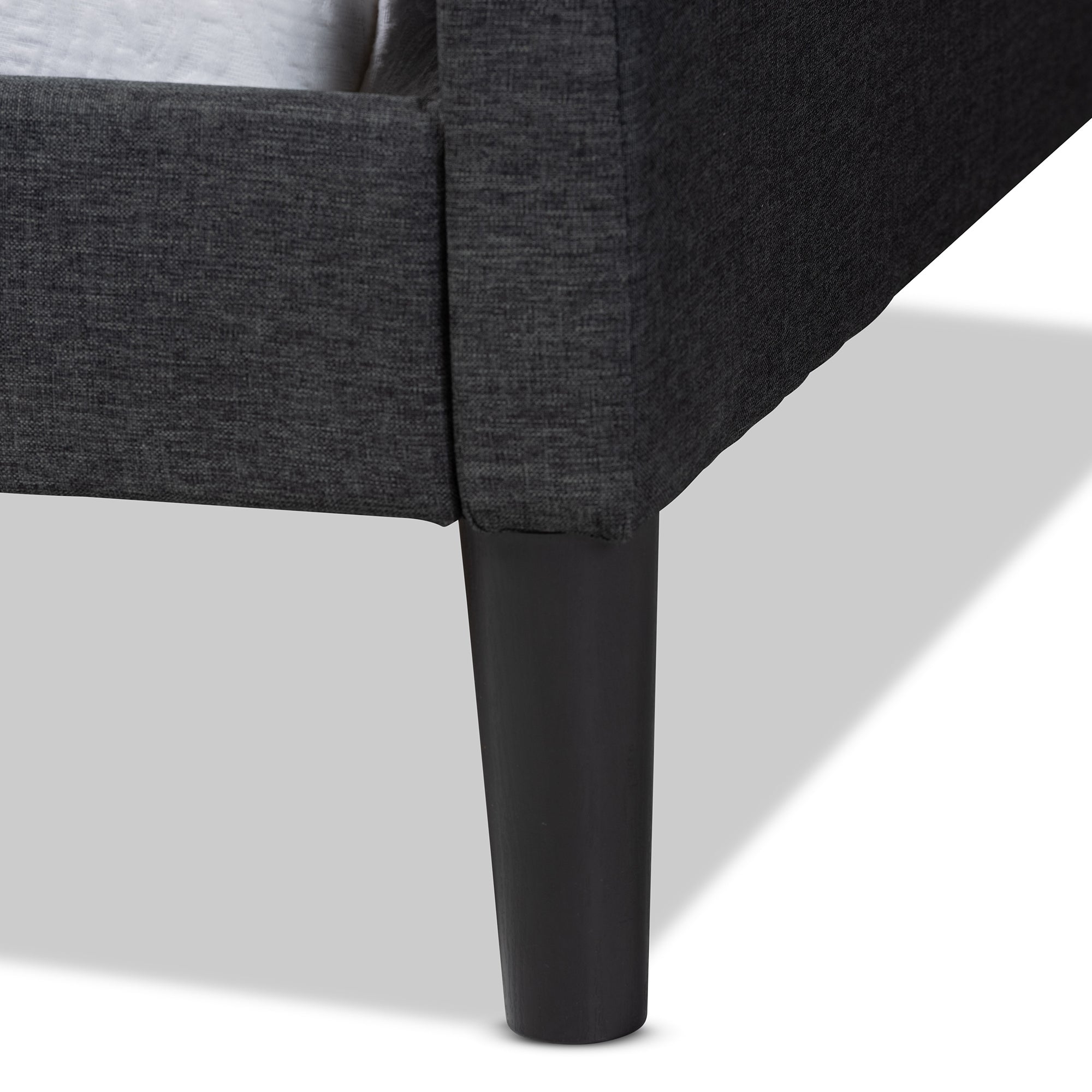 Baxton Studio Milligan Modern and Contemporary Charcoal Fabric Upholstered and Dark Brown Finished Wood Twin Size Daybed