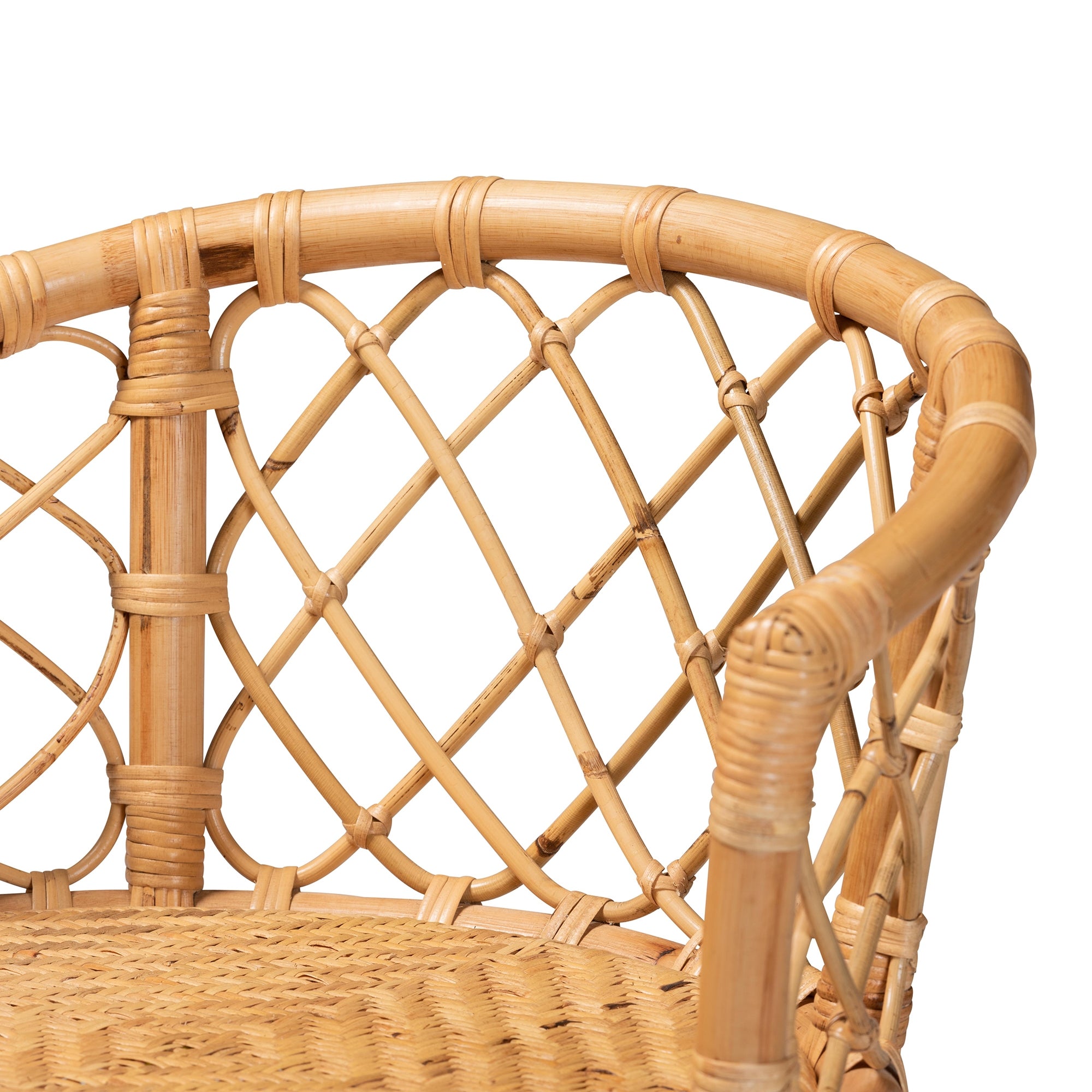 bali & pari Orchard Modern Bohemian Natural Brown Rattan Counter Stool