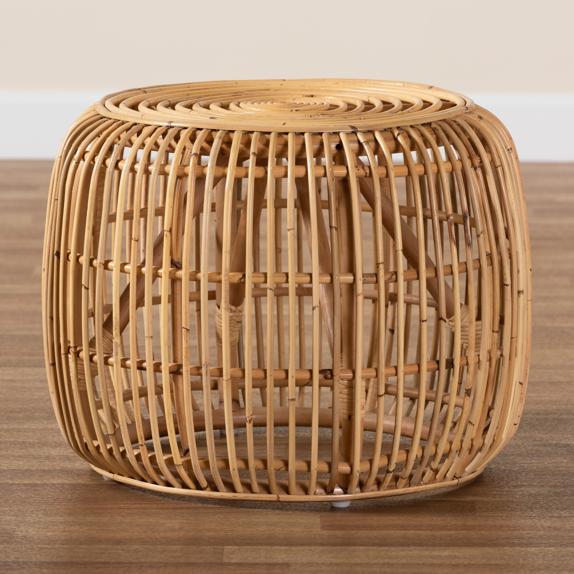 bali & pari Maverick Modern Bohemian Natural Brown Rattan End table