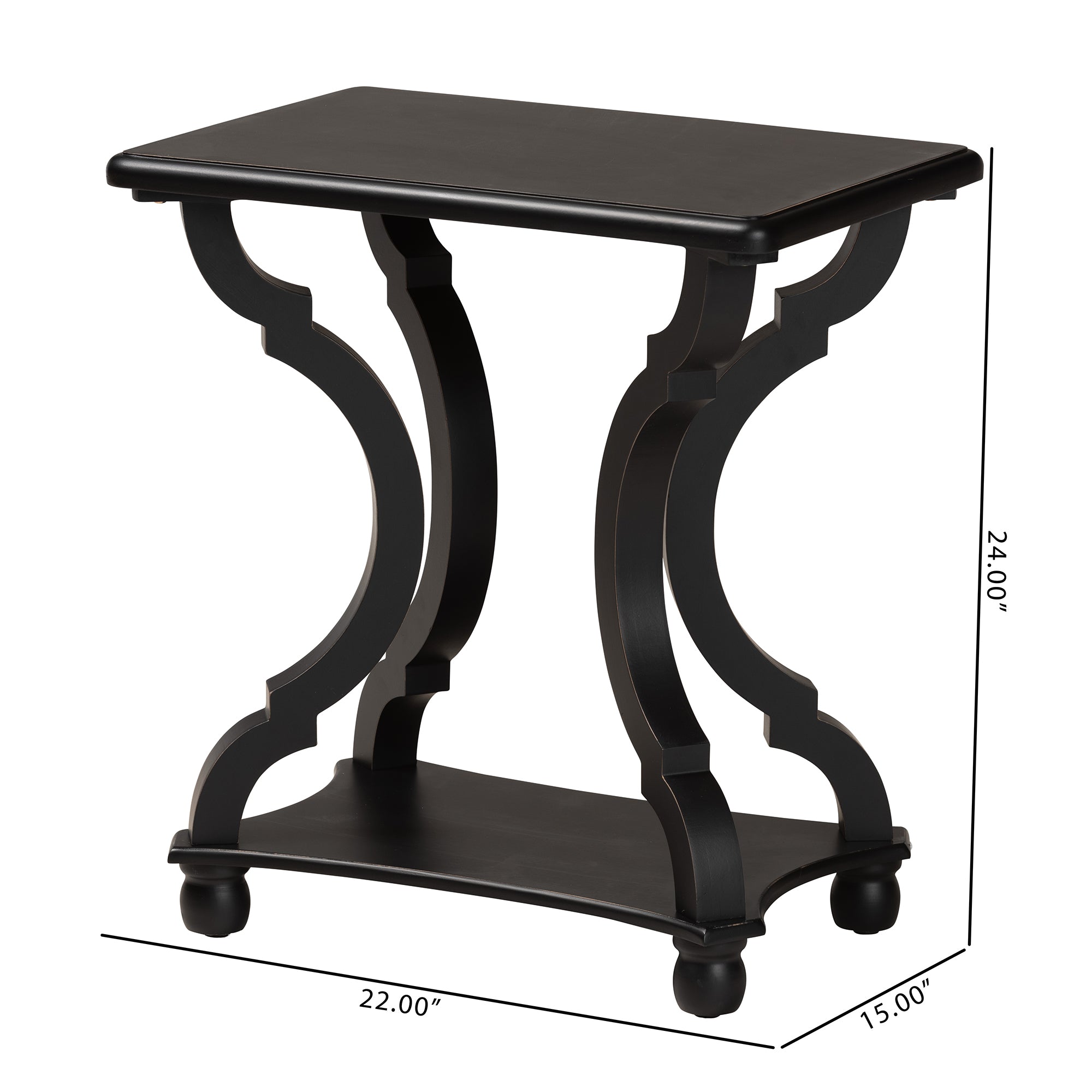 Baxton Studio Cianna Classic and Traditional Black Wood End Table