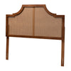 Baxton Studio Risha Mid-Century Modern Ash Walnut Finished Wood and Rattan King Size Headboard