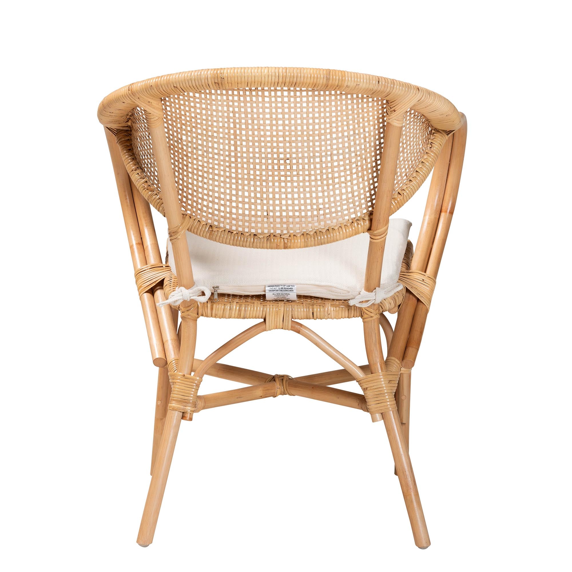 bali & pari Varick Modern Bohemian Natural Brown Finished Rattan Dining Chair