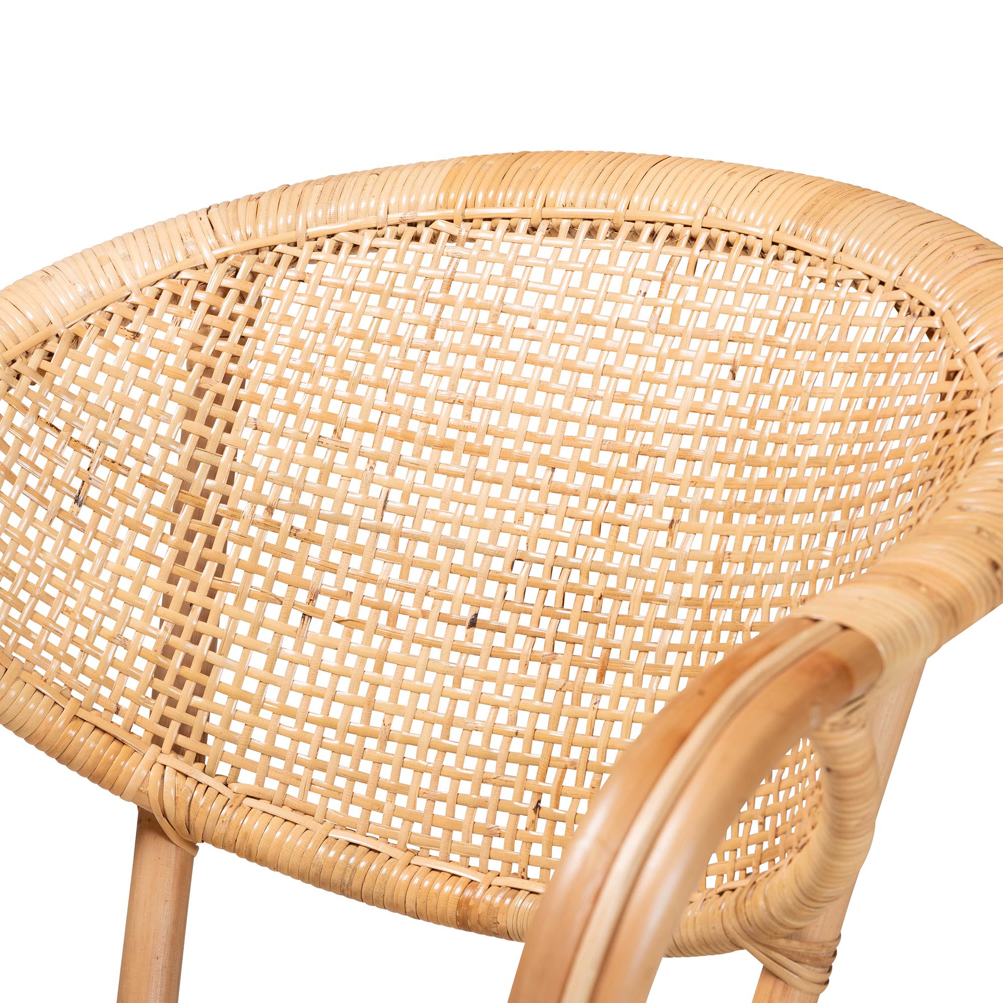 bali & pari Varick Modern Bohemian Natural Brown Finished Rattan Dining Chair