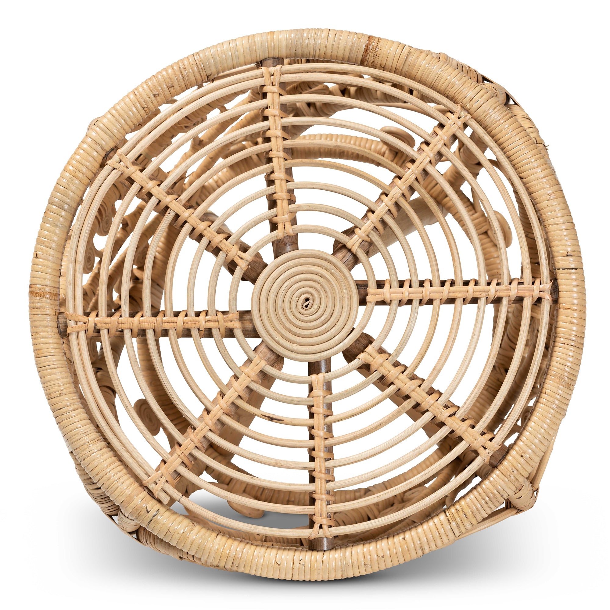 bali & pari Saranna Modern Bohemian Natural Brown Finished Rattan End Table
