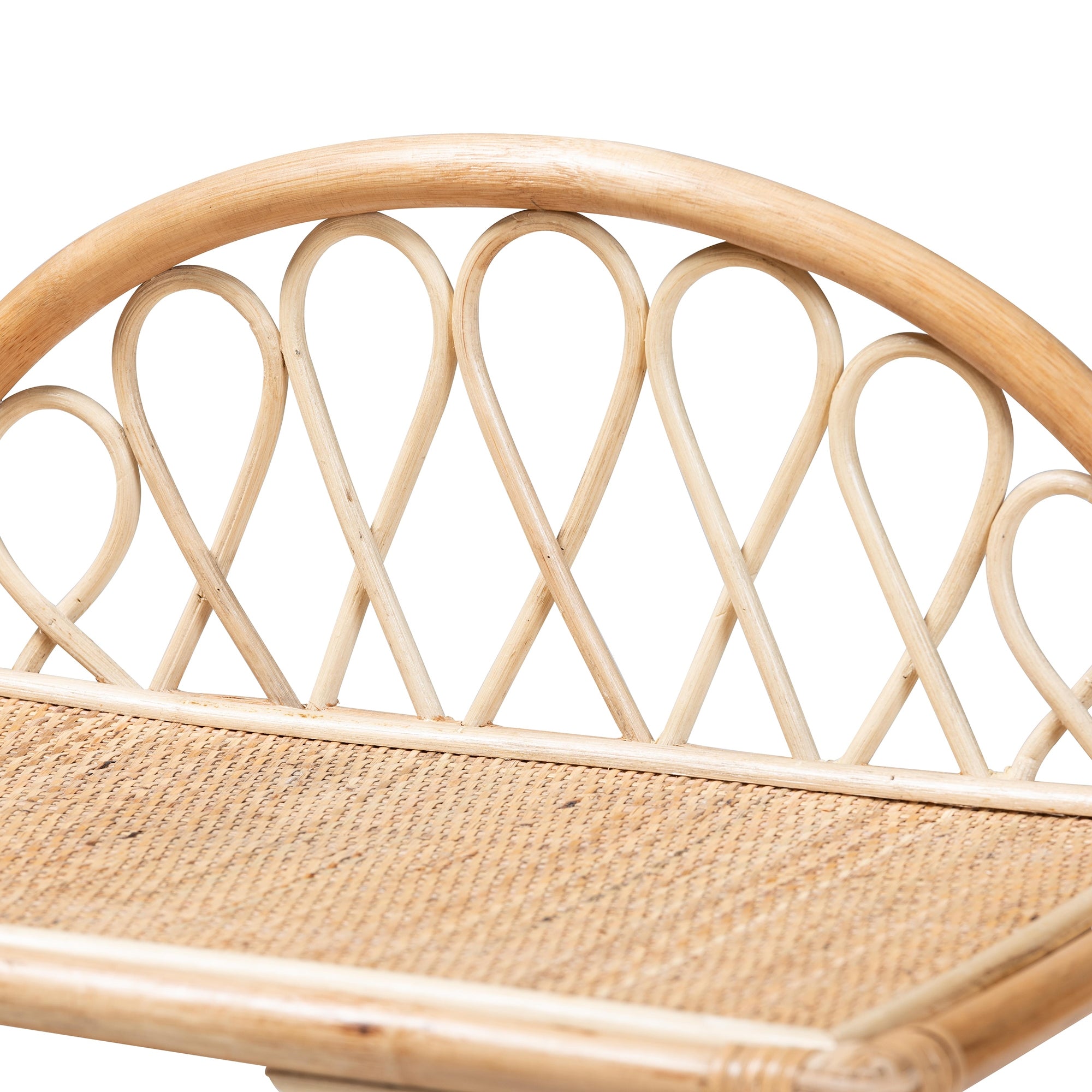 bali & pari Redell Modern Bohemian Natural Brown Rattan 3-Tier Display Shelf