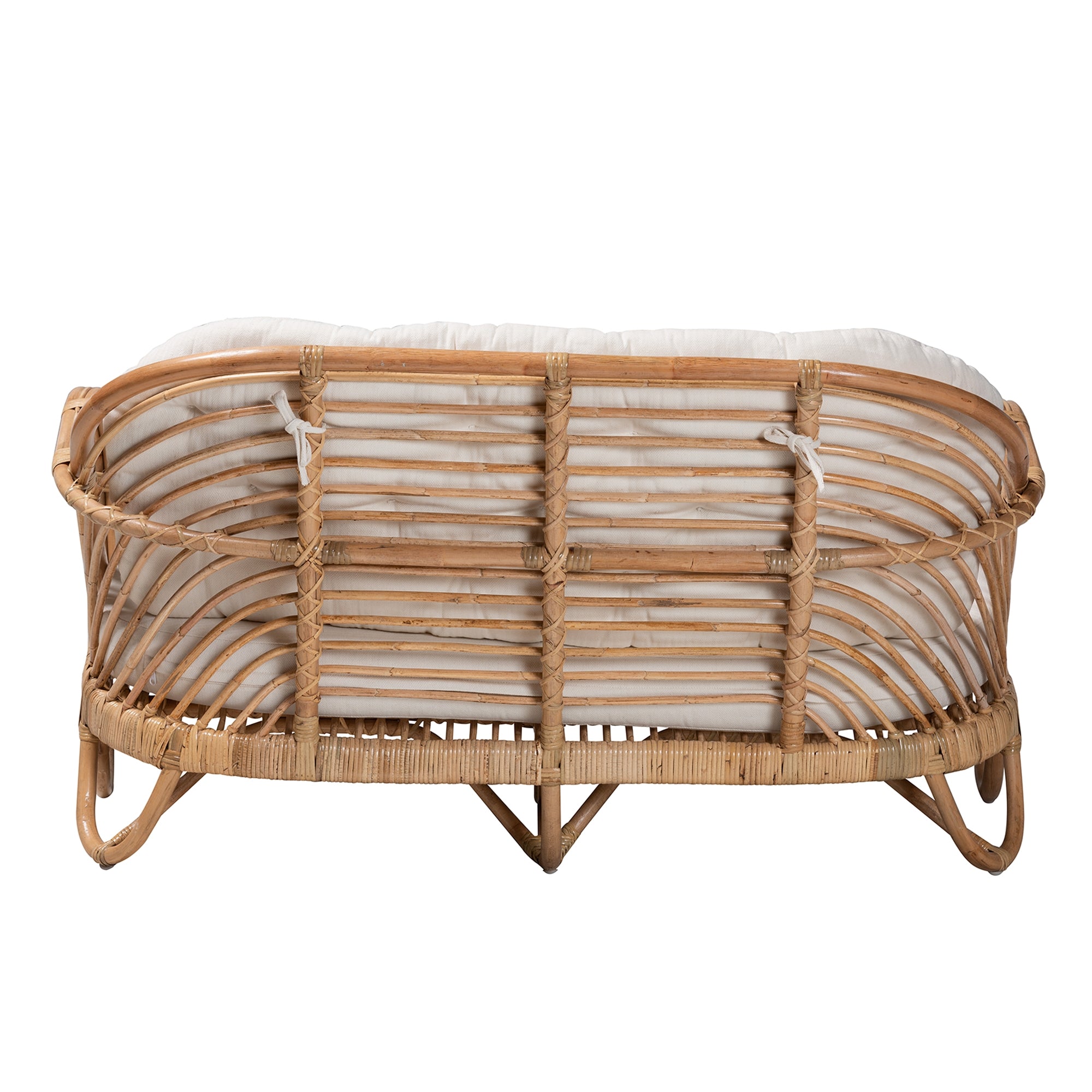bali & pari Aliane Modern Bohemian Natural Brown Antique Rattan Loveseat
