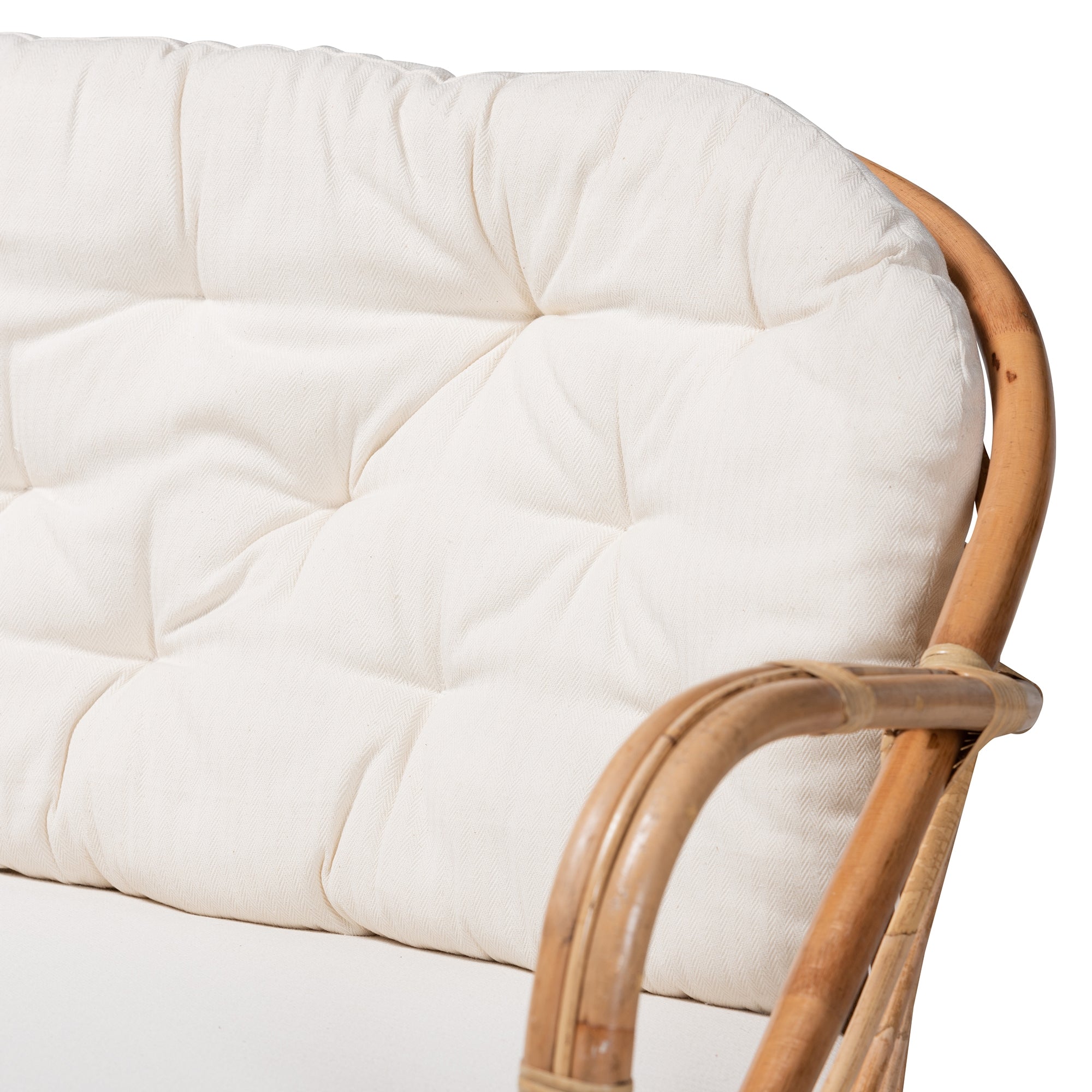 bali & pari Aliane Modern Bohemian Natural Brown Antique Rattan Loveseat