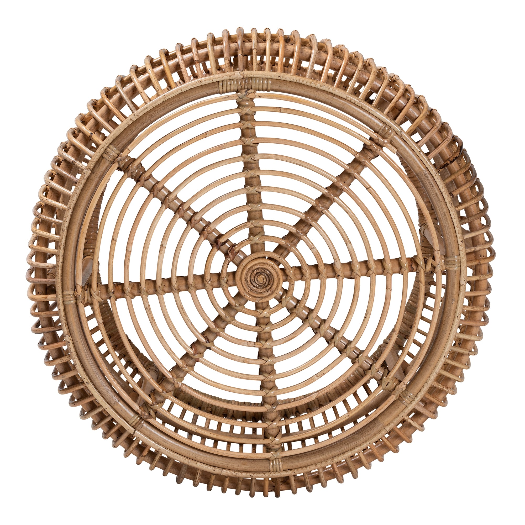 bali & pari Aliane Modern Bohemian Natural Brown Antique Rattan Coffee Table
