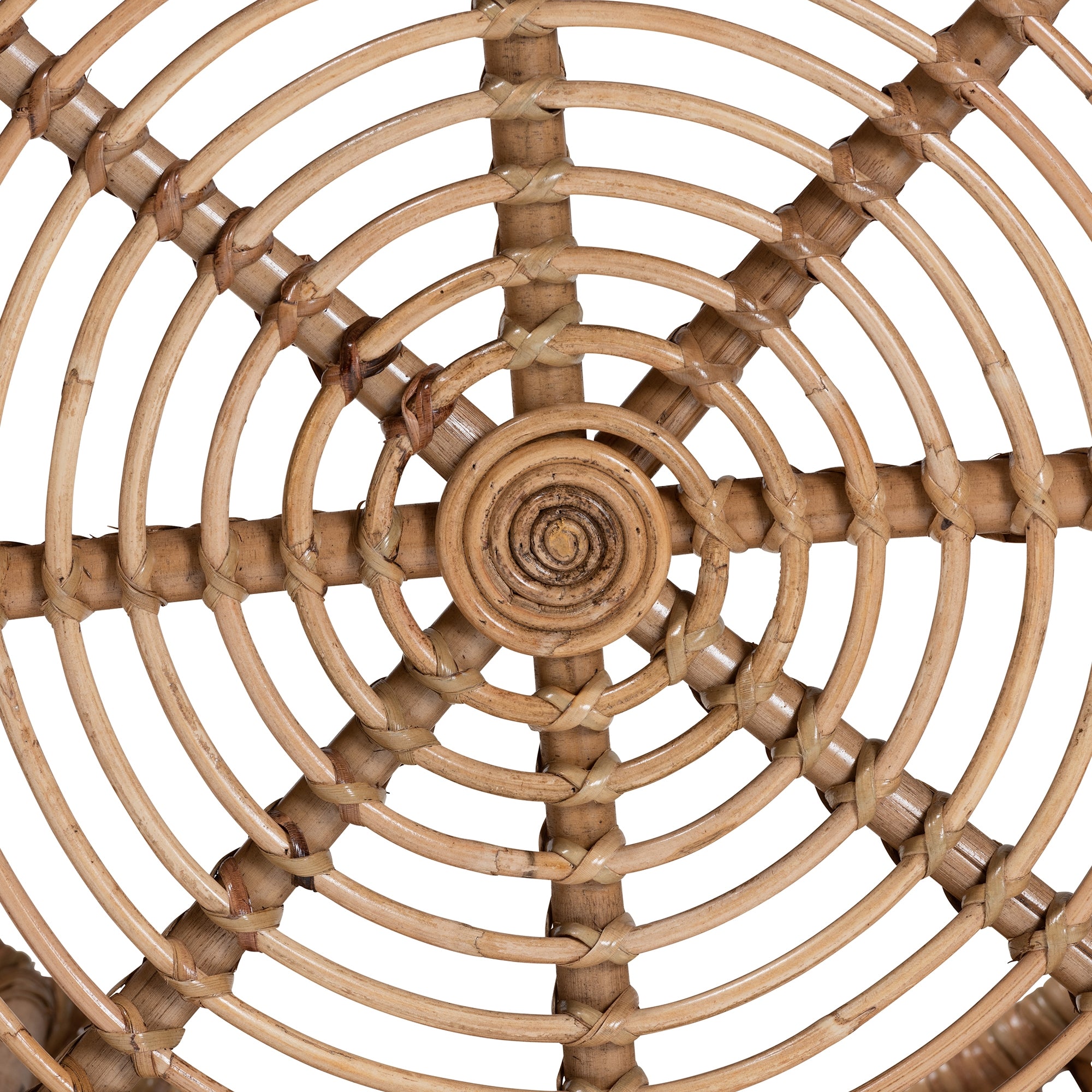 bali & pari Aliane Modern Bohemian Natural Brown Antique Rattan Coffee Table