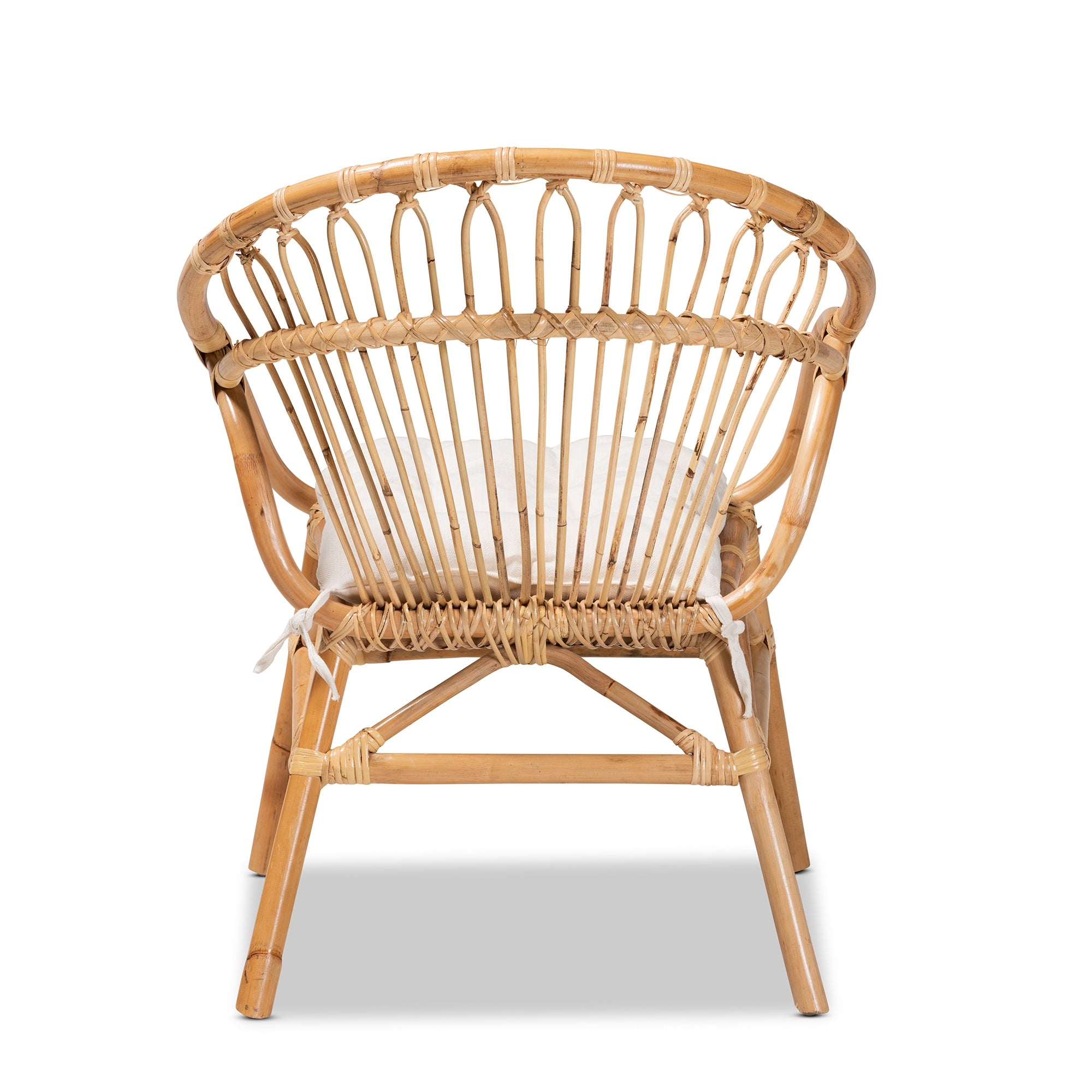 bali & pari Benicia Modern Bohemian Natural Brown Rattan Dining Chair