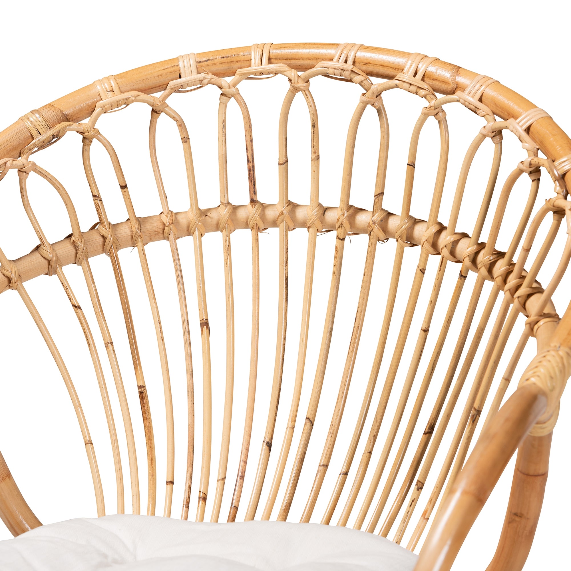 bali & pari Benicia Modern Bohemian Natural Brown Rattan Dining Chair