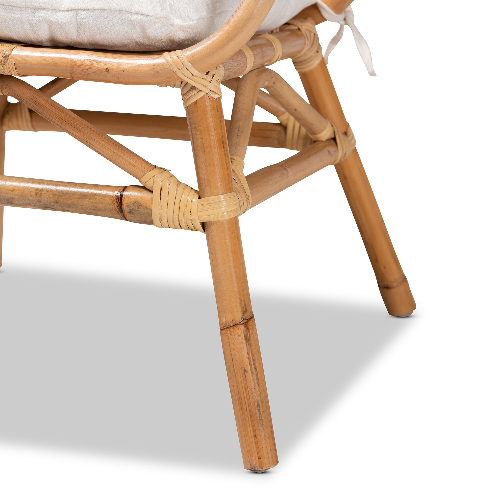 bali & pari Benicia Modern Bohemian Natural Brown Rattan Dining Chair