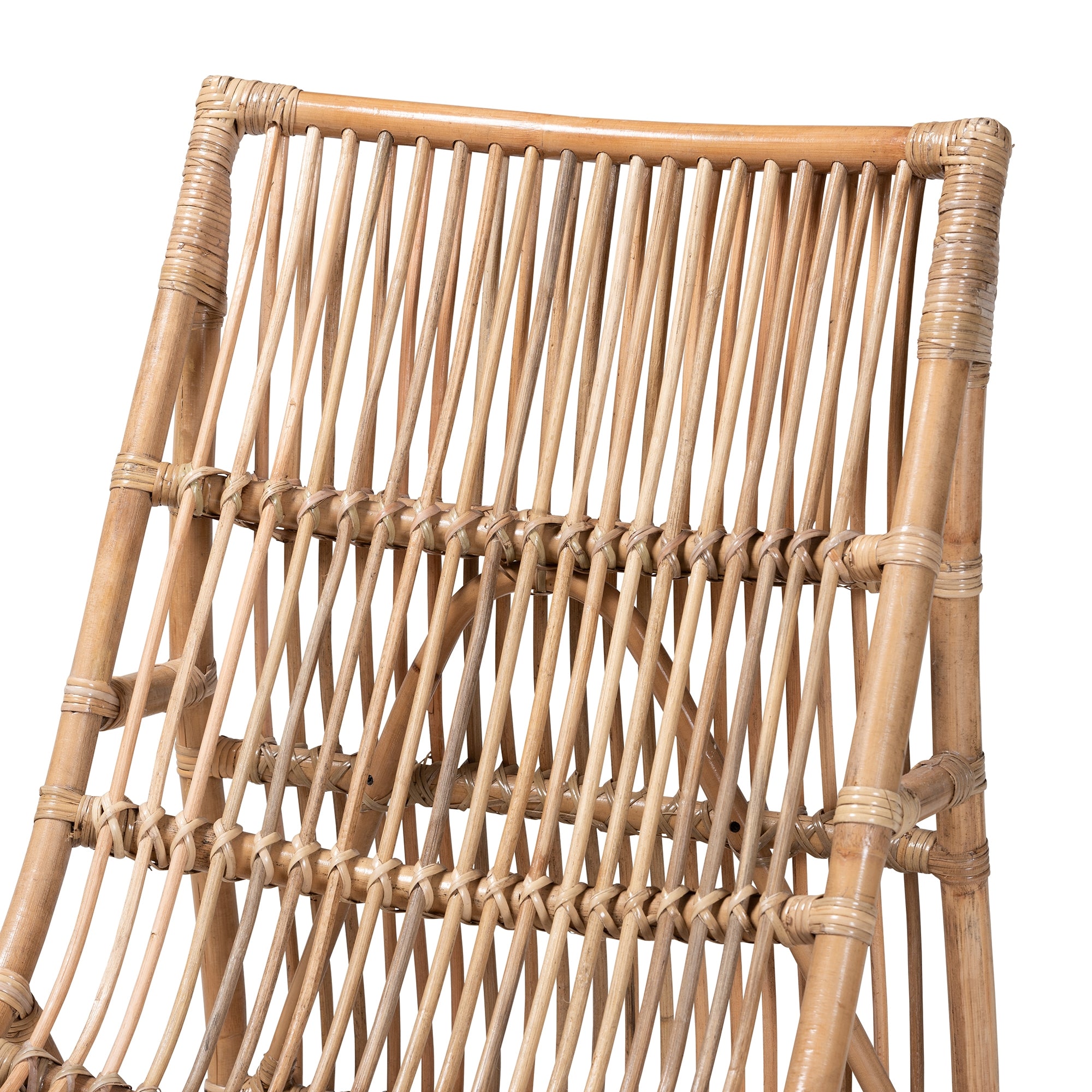 bali & pari Genera Modern Bohemian Natural Rattan Lounge Chair
