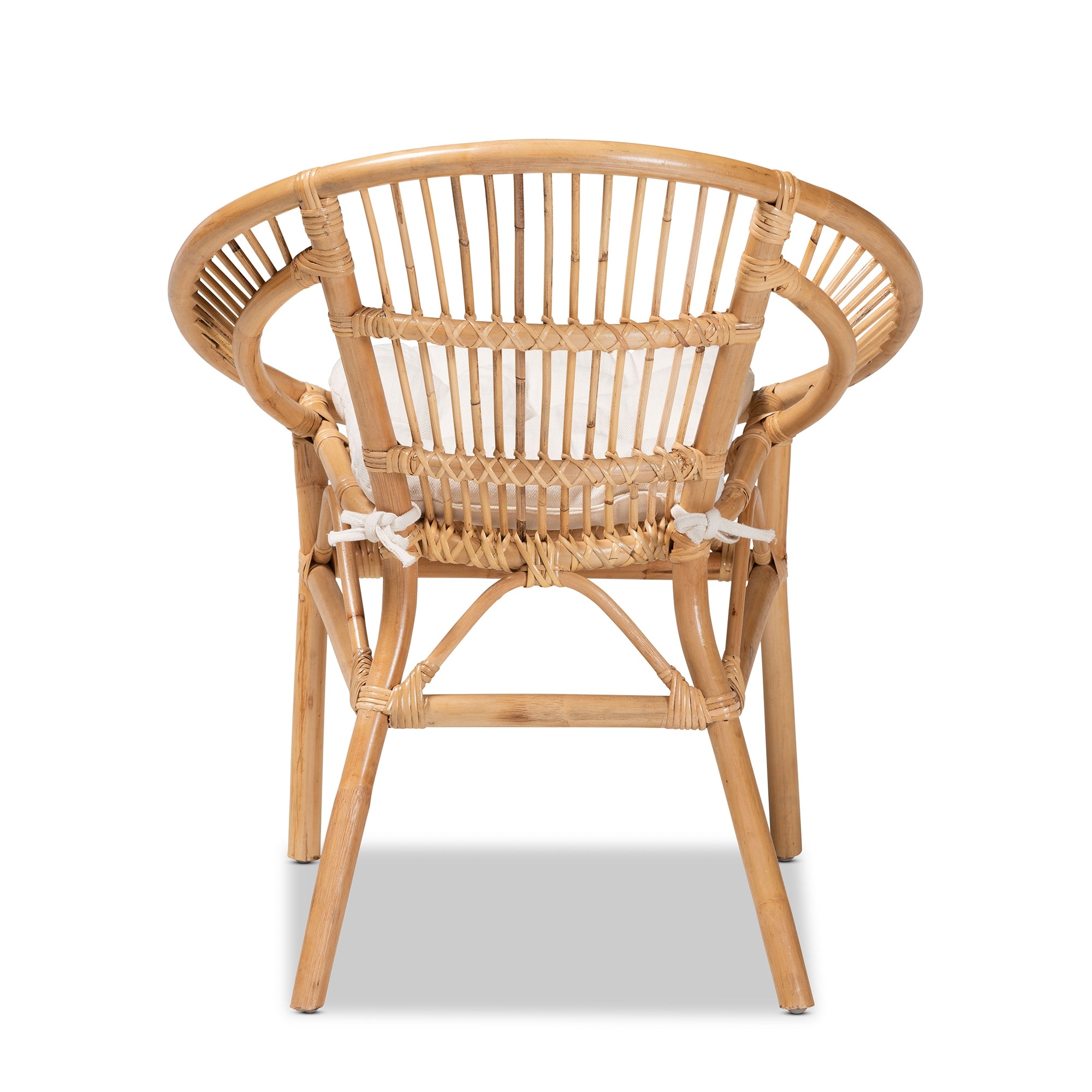 bali & pari Adrina Modern Bohemian Natural Brown Rattan Dining Chair