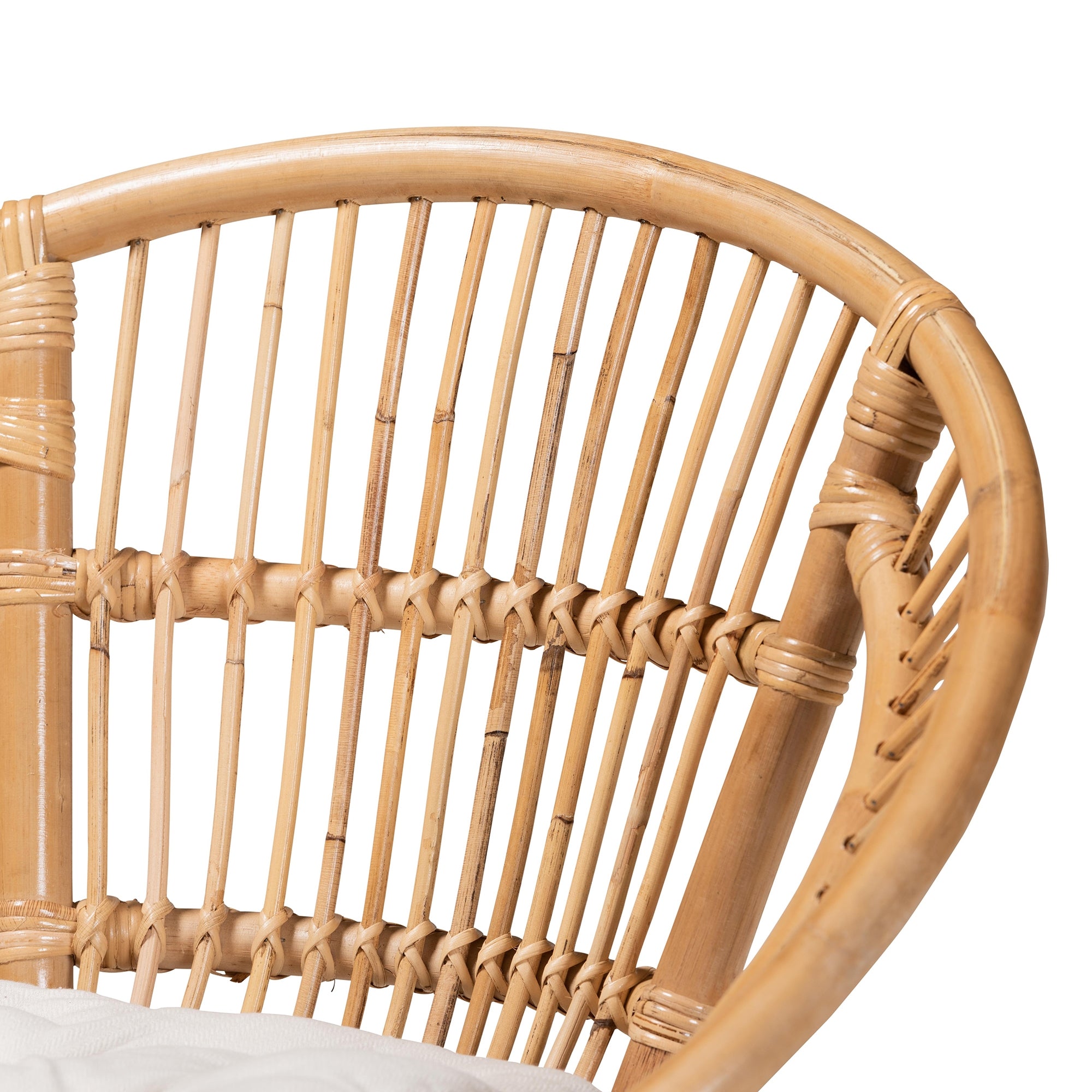 bali & pari Adrina Modern Bohemian Natural Brown Rattan Dining Chair