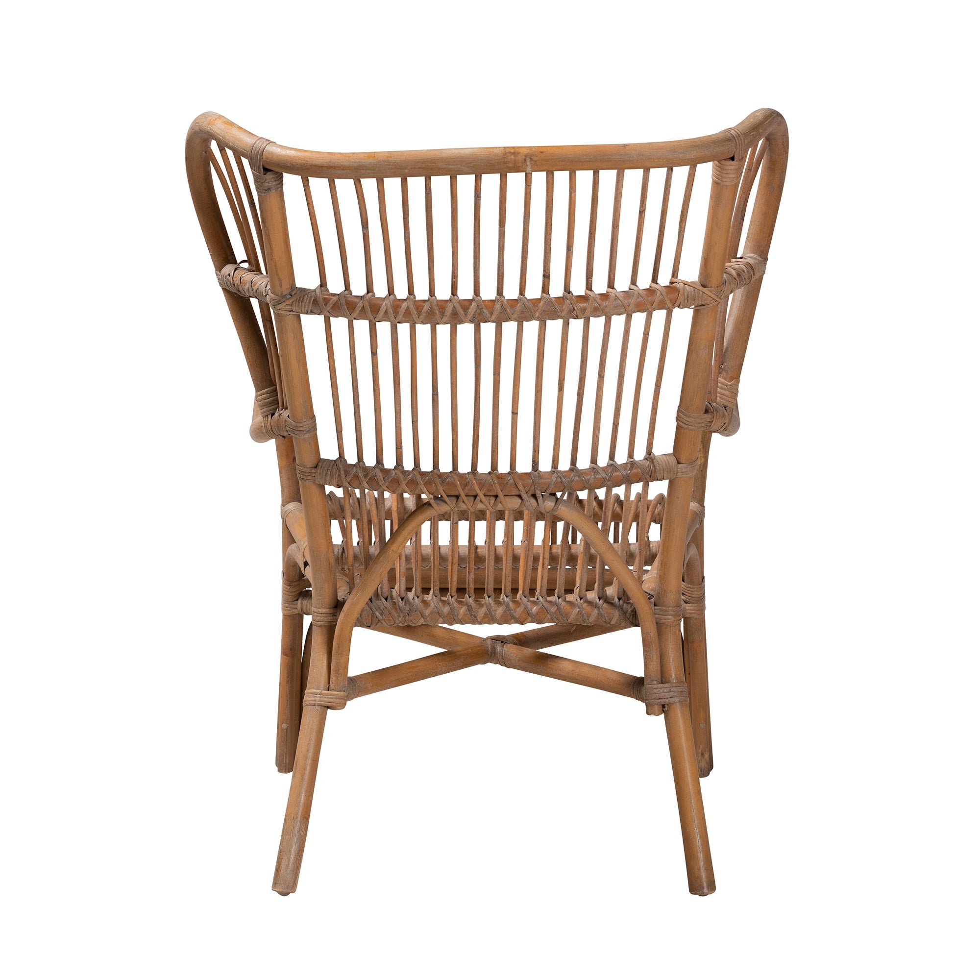 bali & pari Lamaria Modern Bohmenian Natural Brown Antique Rattan Armchair