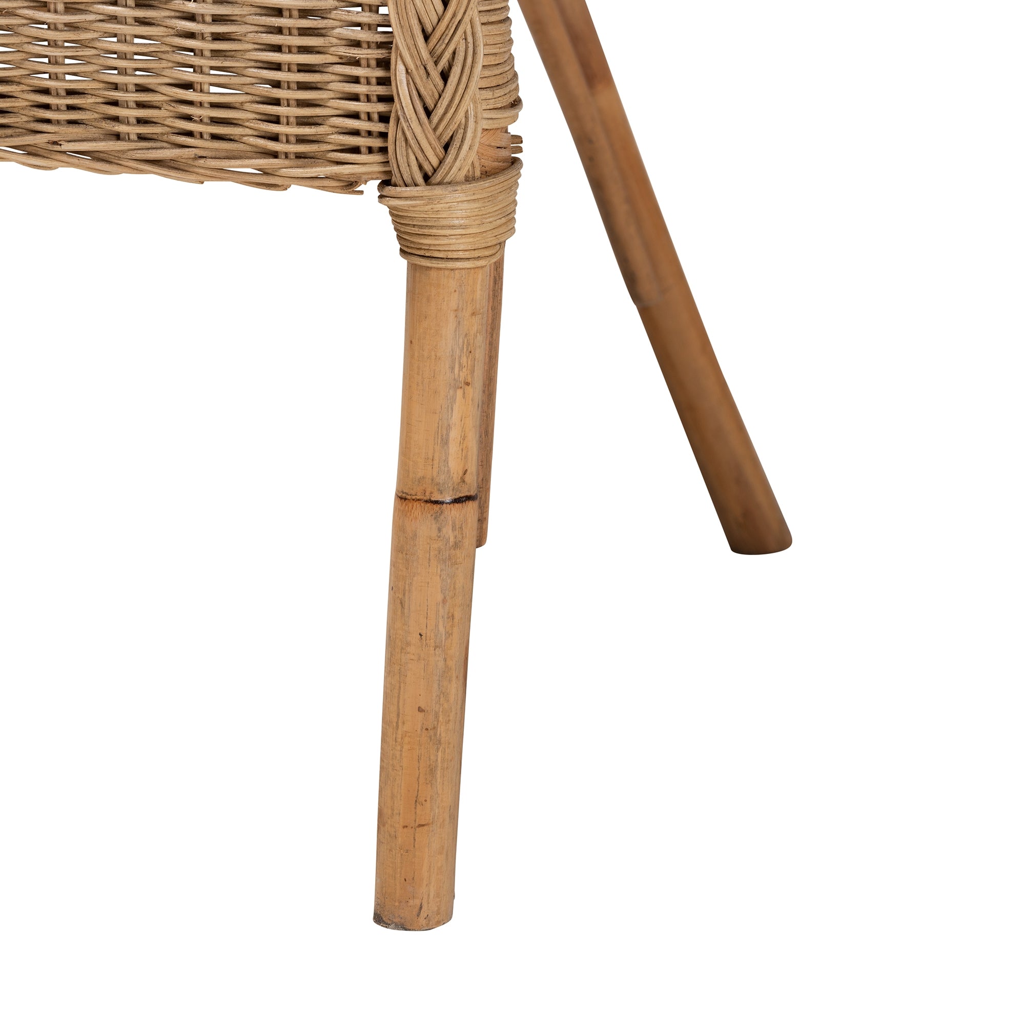 bali & pari Abbey Modern Bohemian Natural Brown Antique Rattan Dining Chair