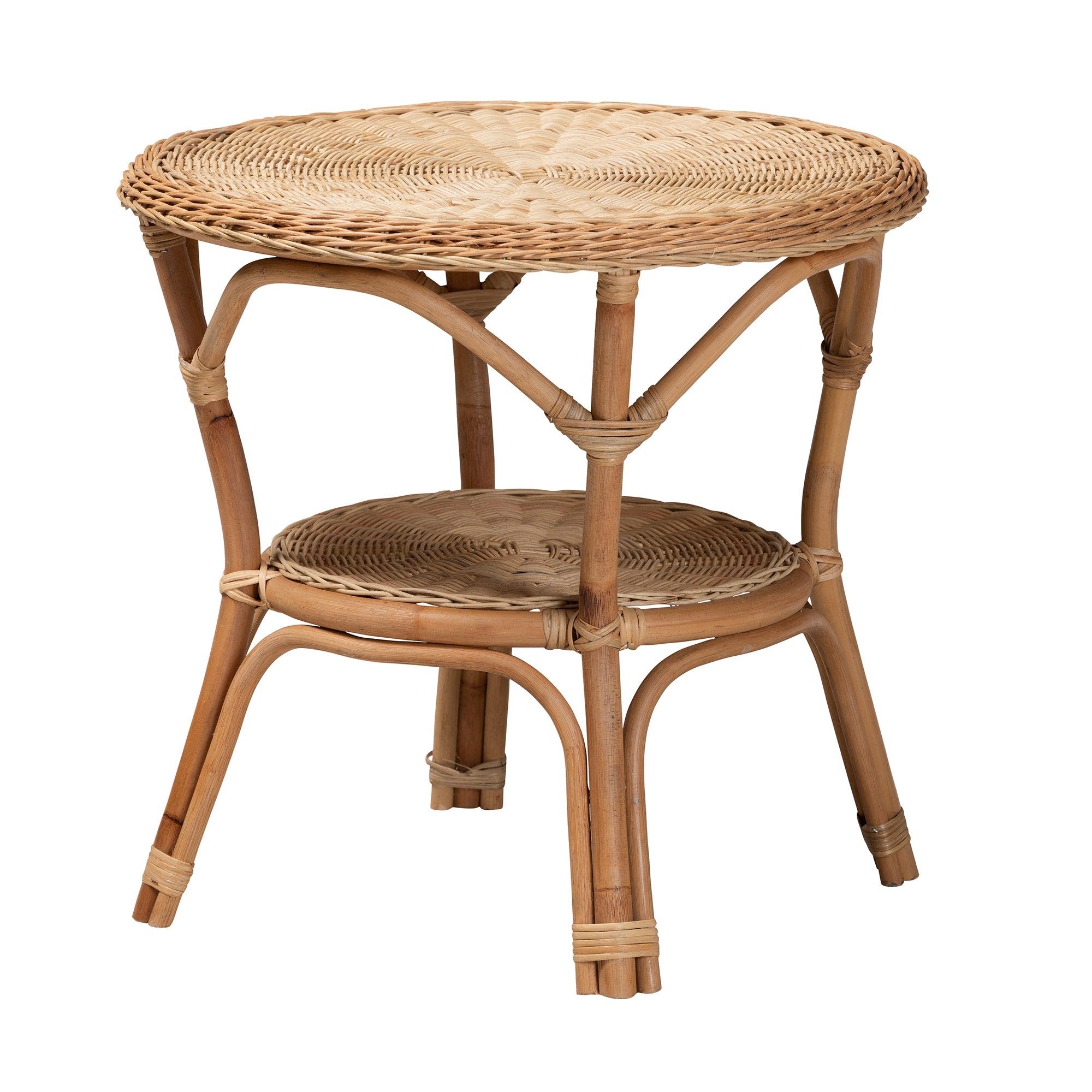 bali & pari Abbey Modern Bohemian Natural Brown Antique Rattan Coffee Table