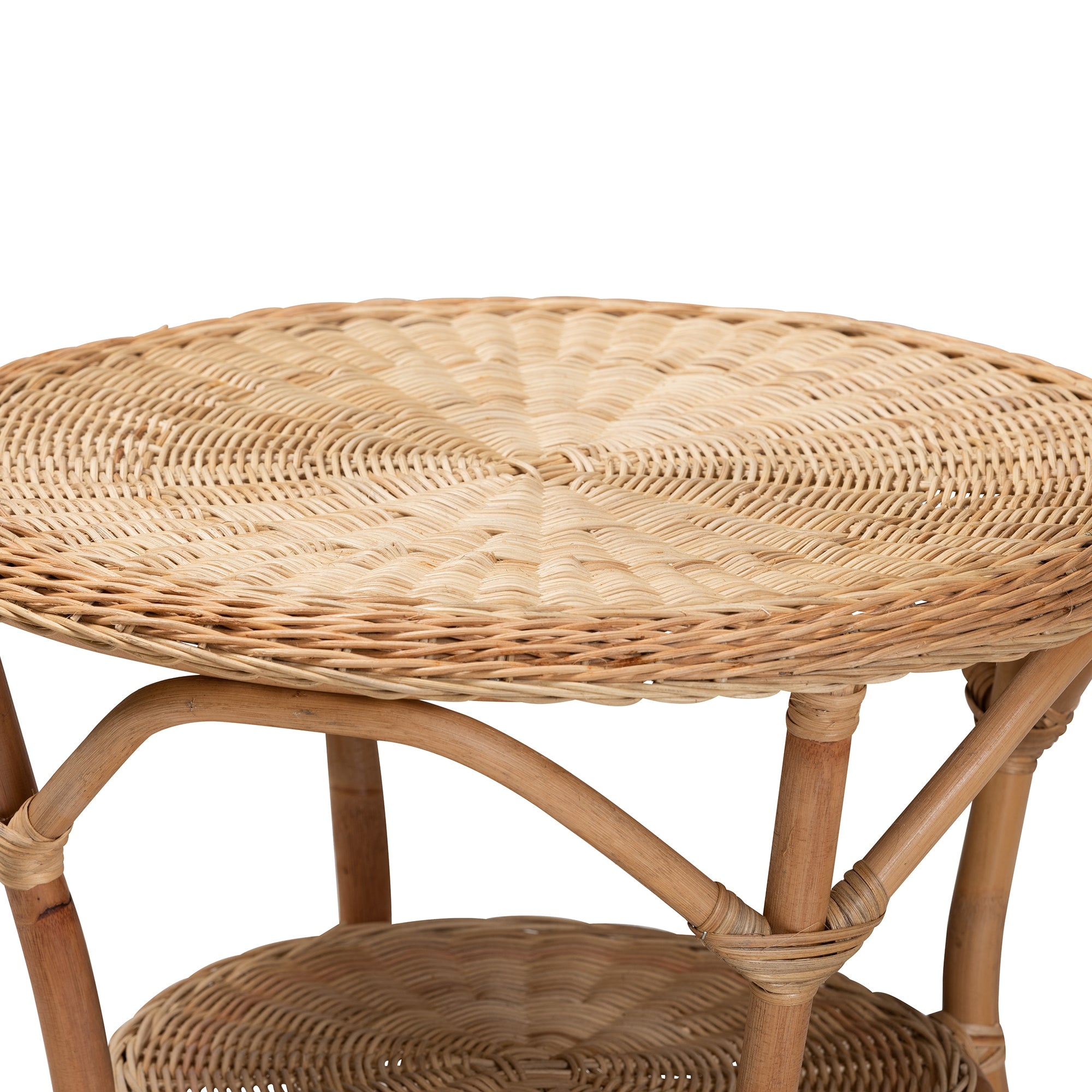 bali & pari Abbey Modern Bohemian Natural Brown Antique Rattan Coffee Table