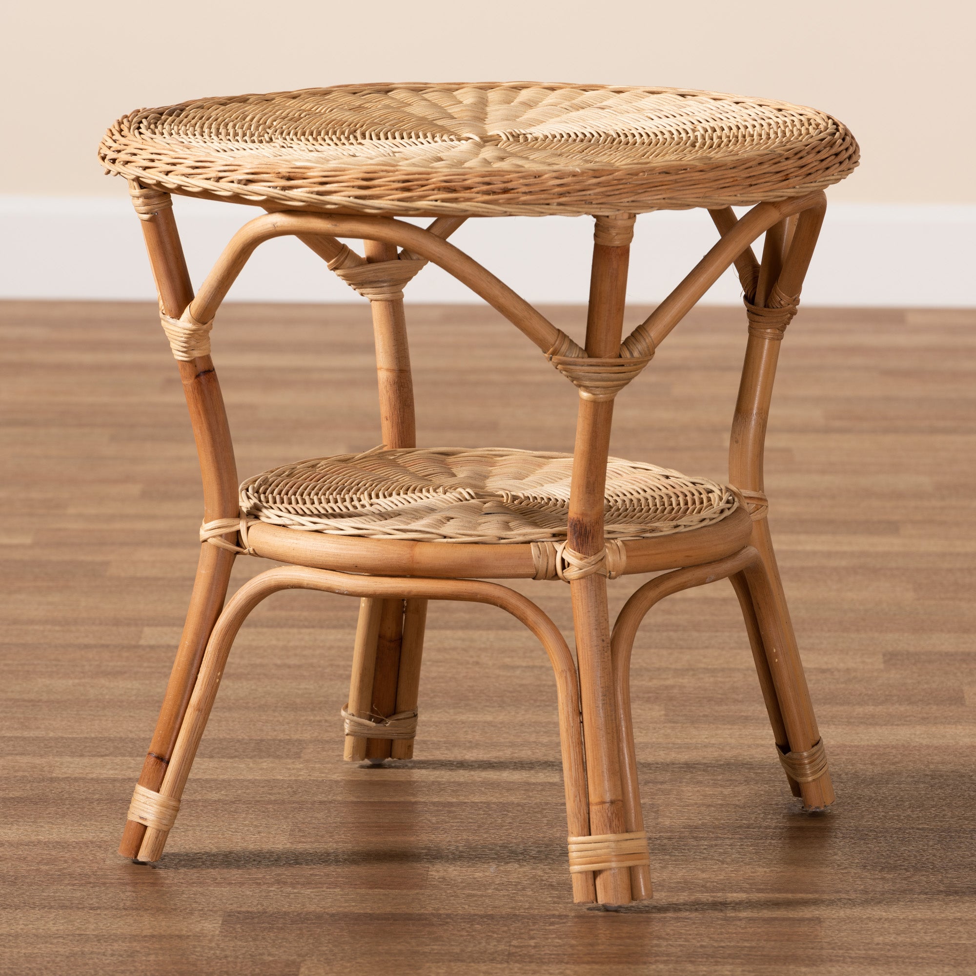 bali & pari Abbey Modern Bohemian Natural Brown Antique Rattan Coffee Table