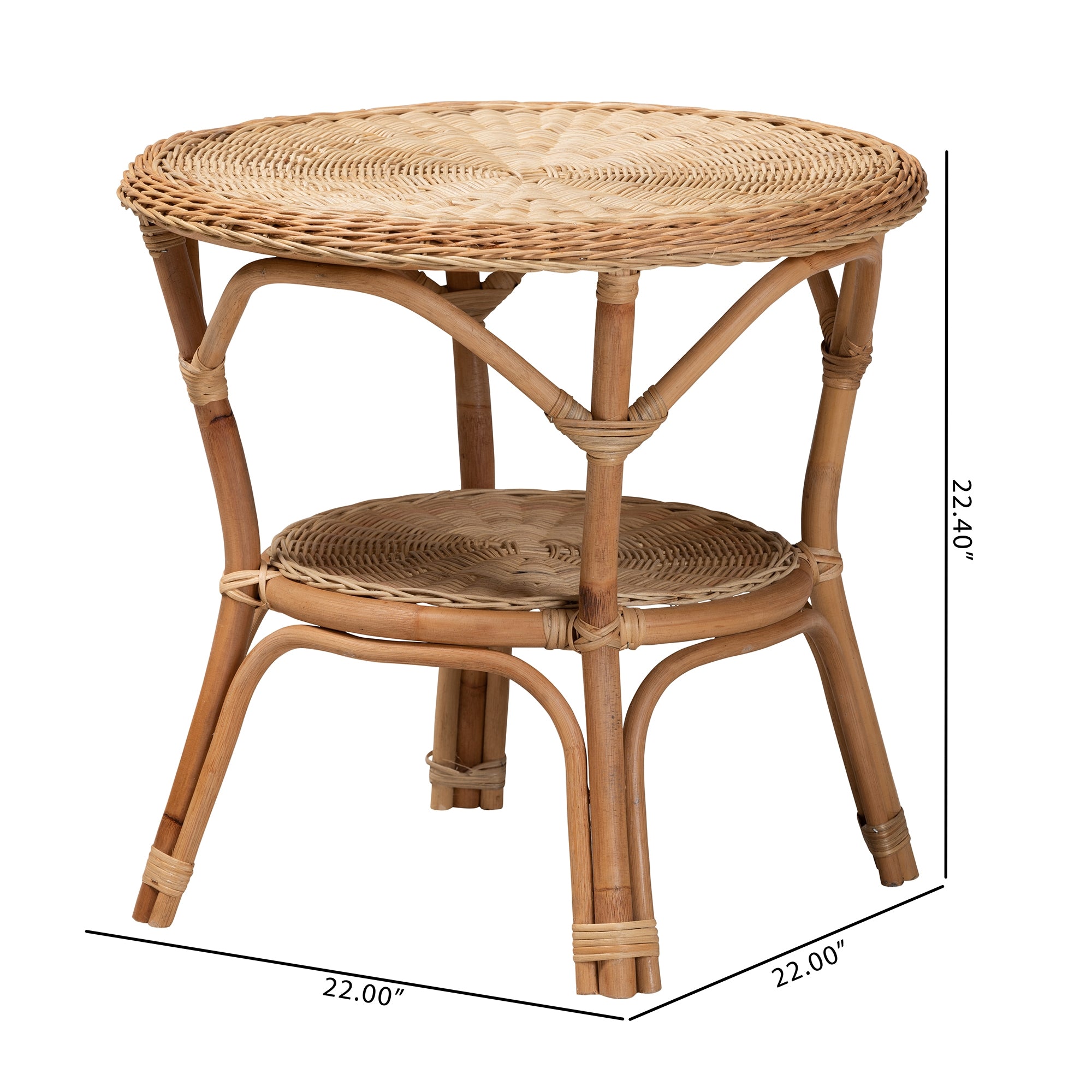 bali & pari Abbey Modern Bohemian Natural Brown Antique Rattan Coffee Table