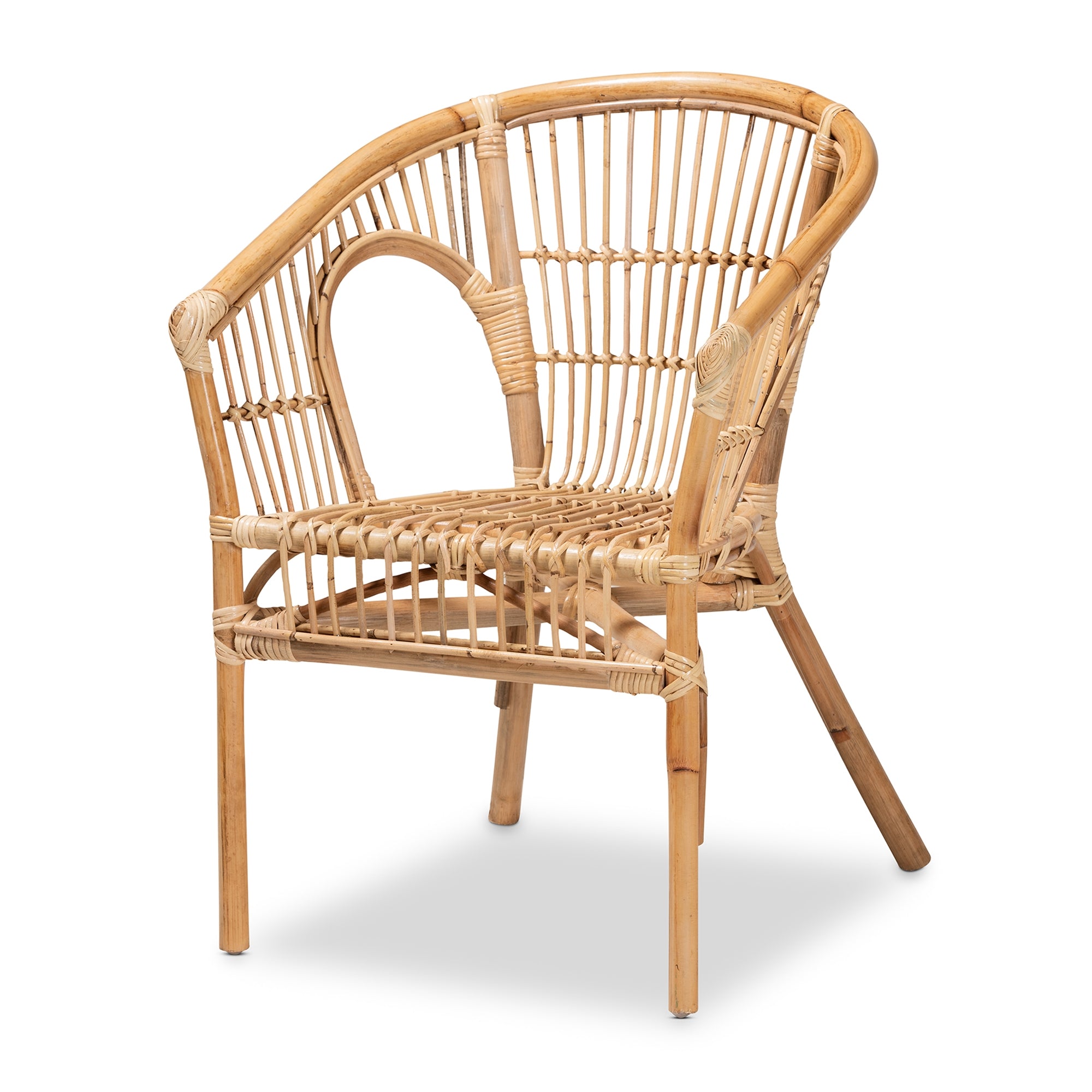 Baxton Studio Alleta Modern Bohemian Natural Brown Rattan 3-Piece Living Room Set