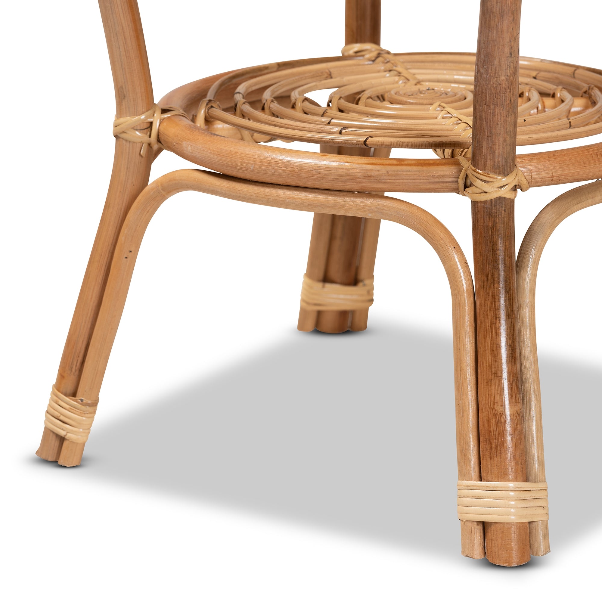 bali & pari Cariel Modern Bohemian Natural Brown Rattan Coffee Table