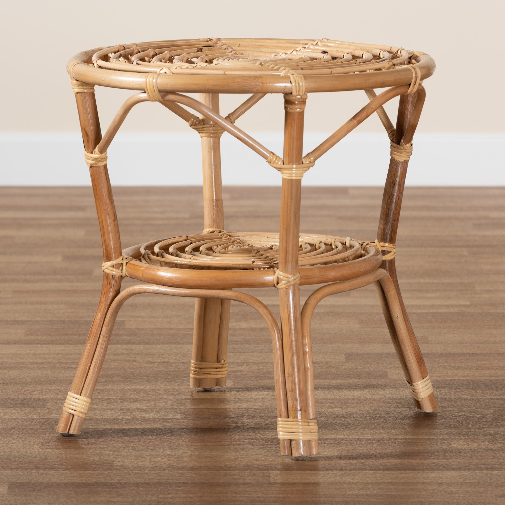 bali & pari Cariel Modern Bohemian Natural Brown Rattan Coffee Table