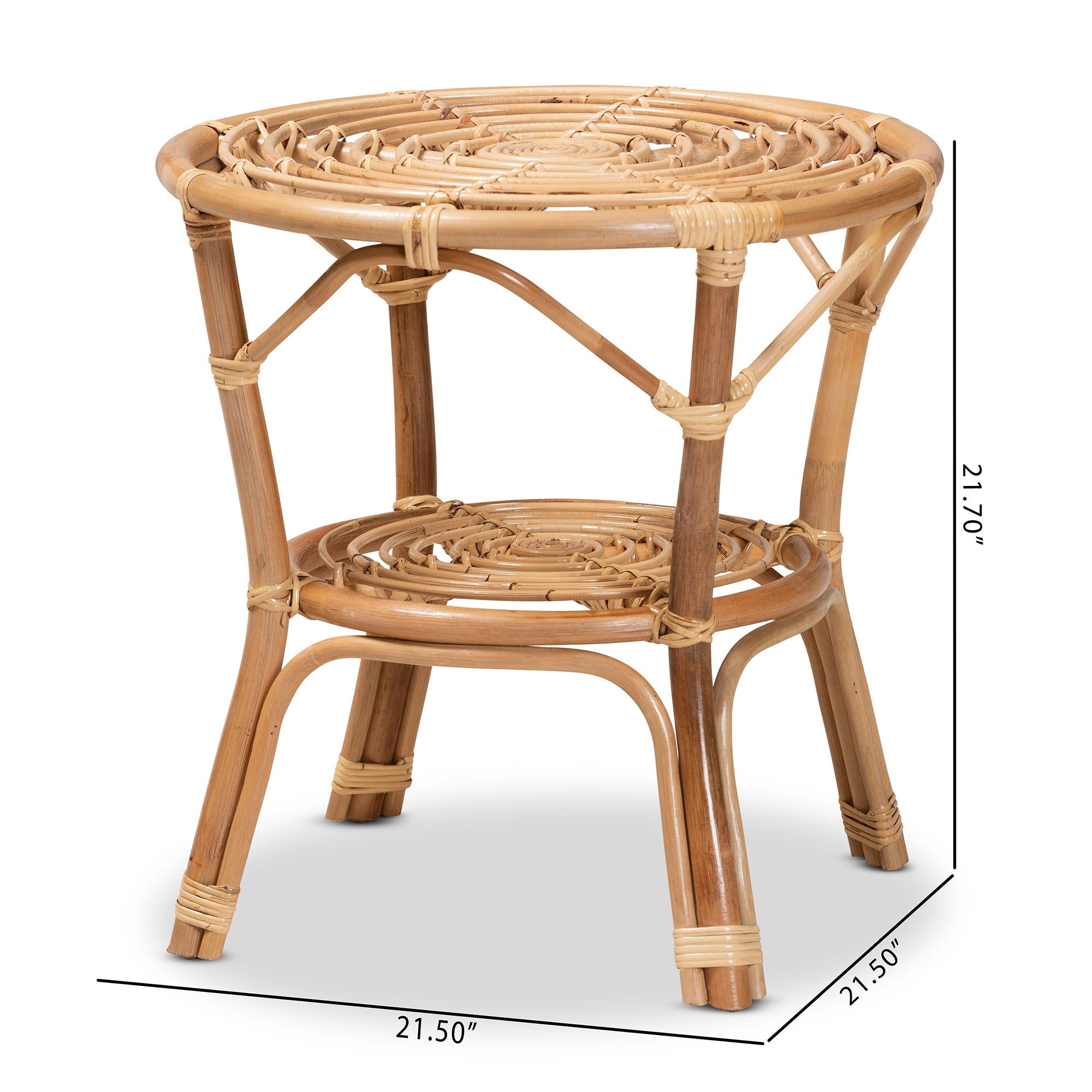 bali & pari Cariel Modern Bohemian Natural Brown Rattan Coffee Table