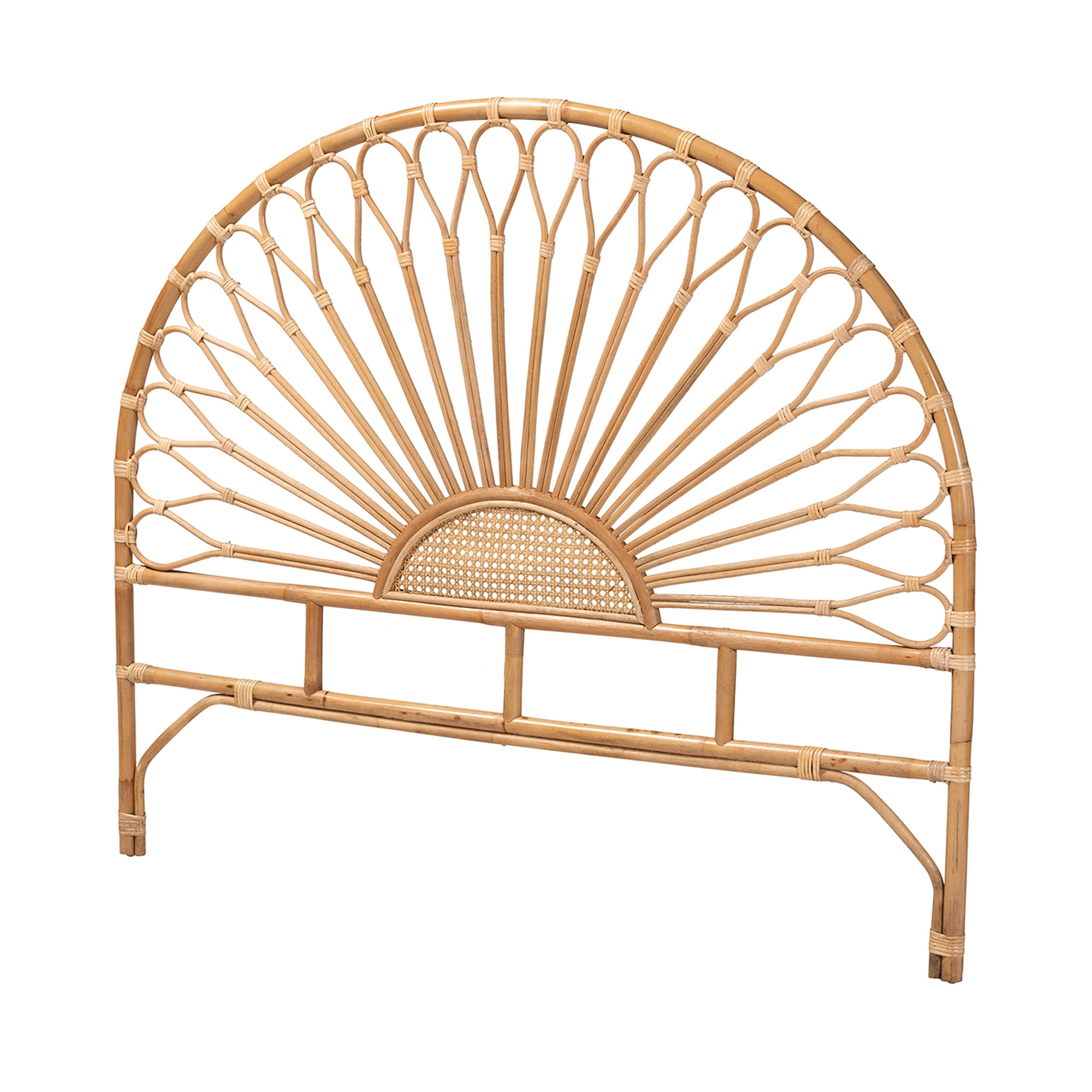 bali & pari Perenna Modern Bohemian Natural Rattan King Size Standalone Headboard