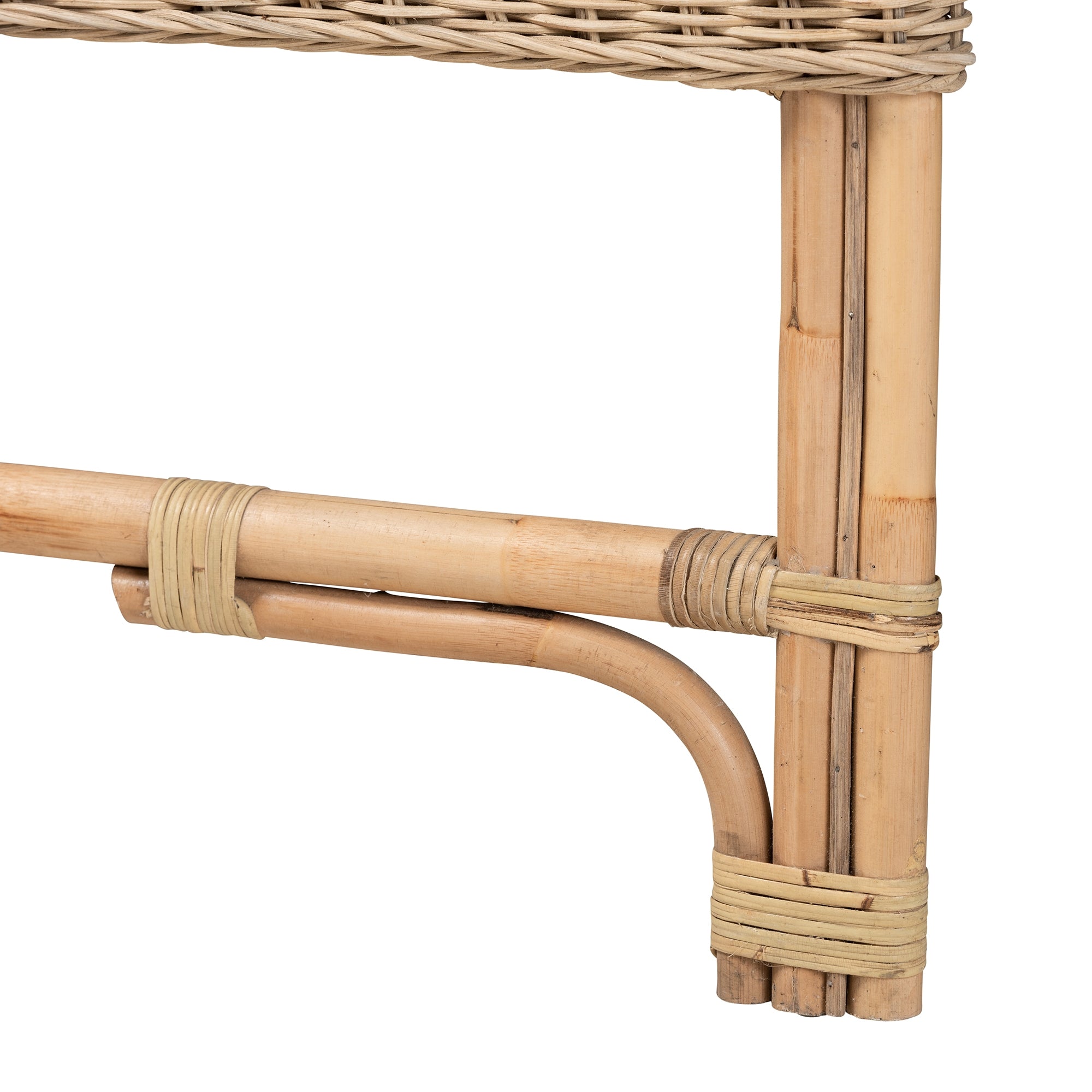 bali & pari Cantara Modern Bohemian Natural Rattan Queen Size Standalone Headboard