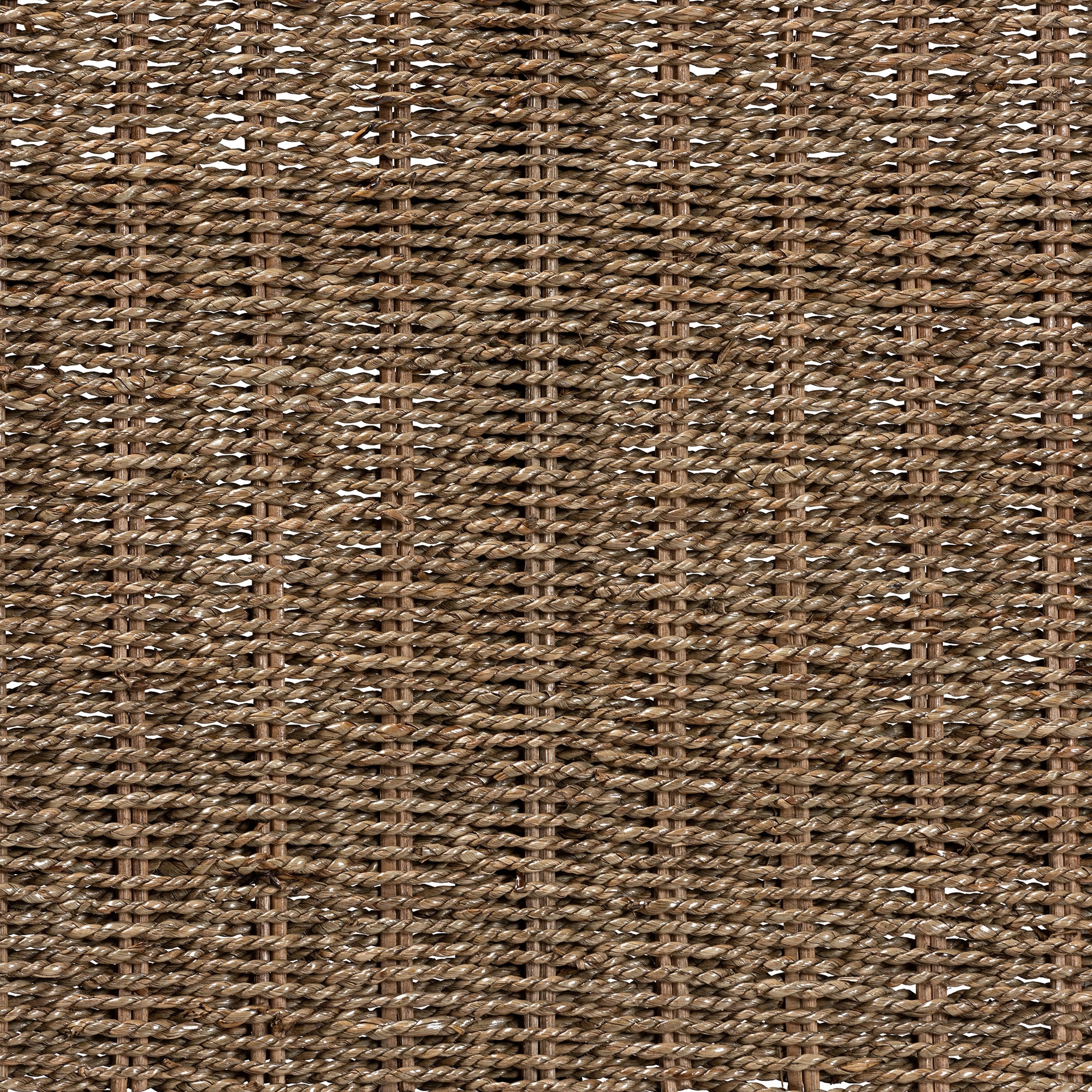 bali & pari Hermes Mid-Century Modern Transitional Natural Seagrass and Mahogany Wood Bench