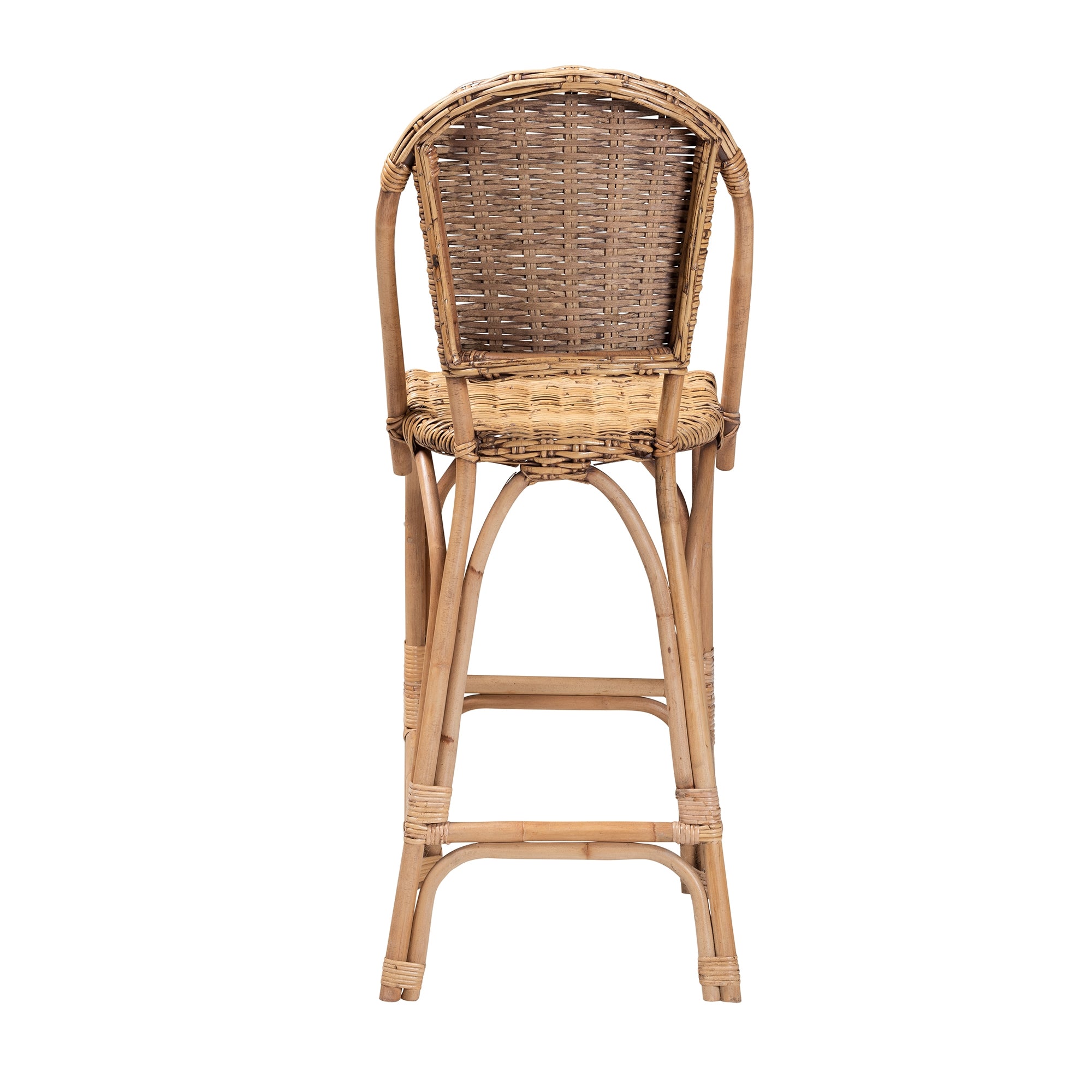 bali & pari Neola Modern Bohemian Natural Rattan Bar Stool