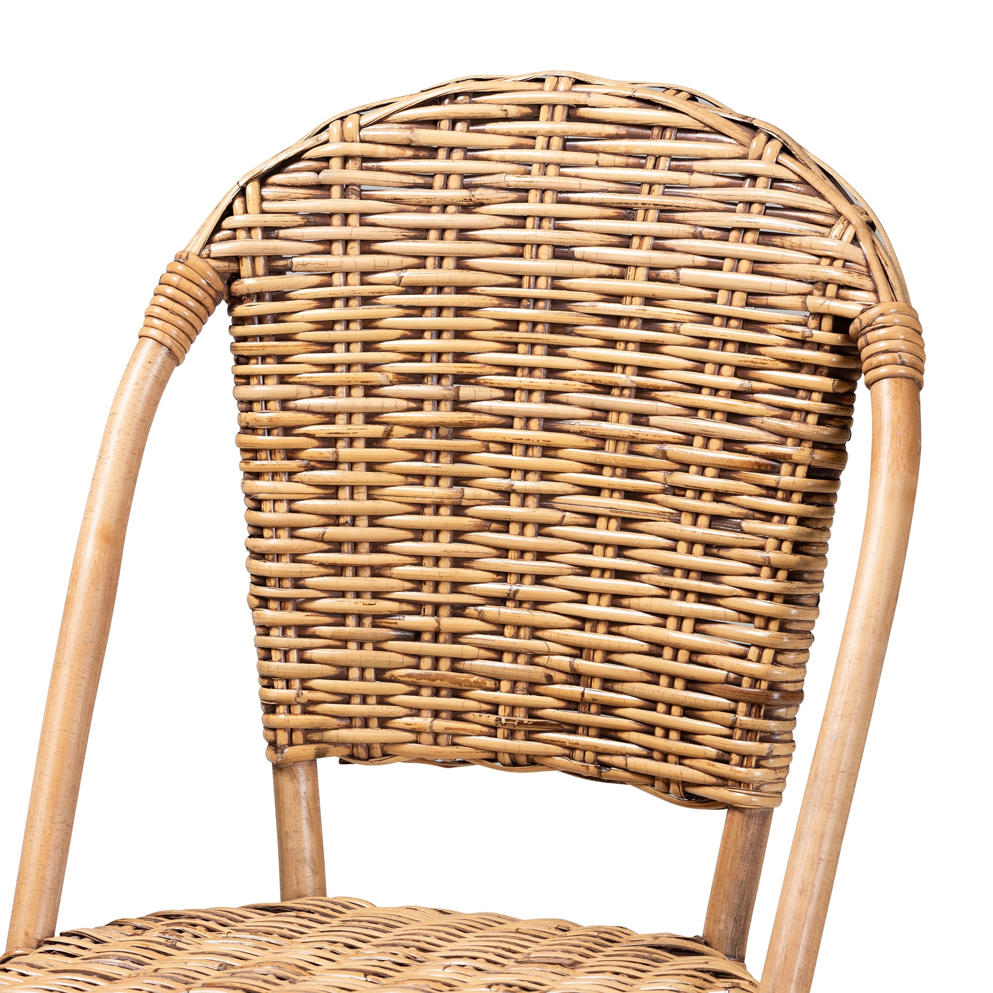bali & pari Neola Modern Bohemian Natural Rattan Bar Stool