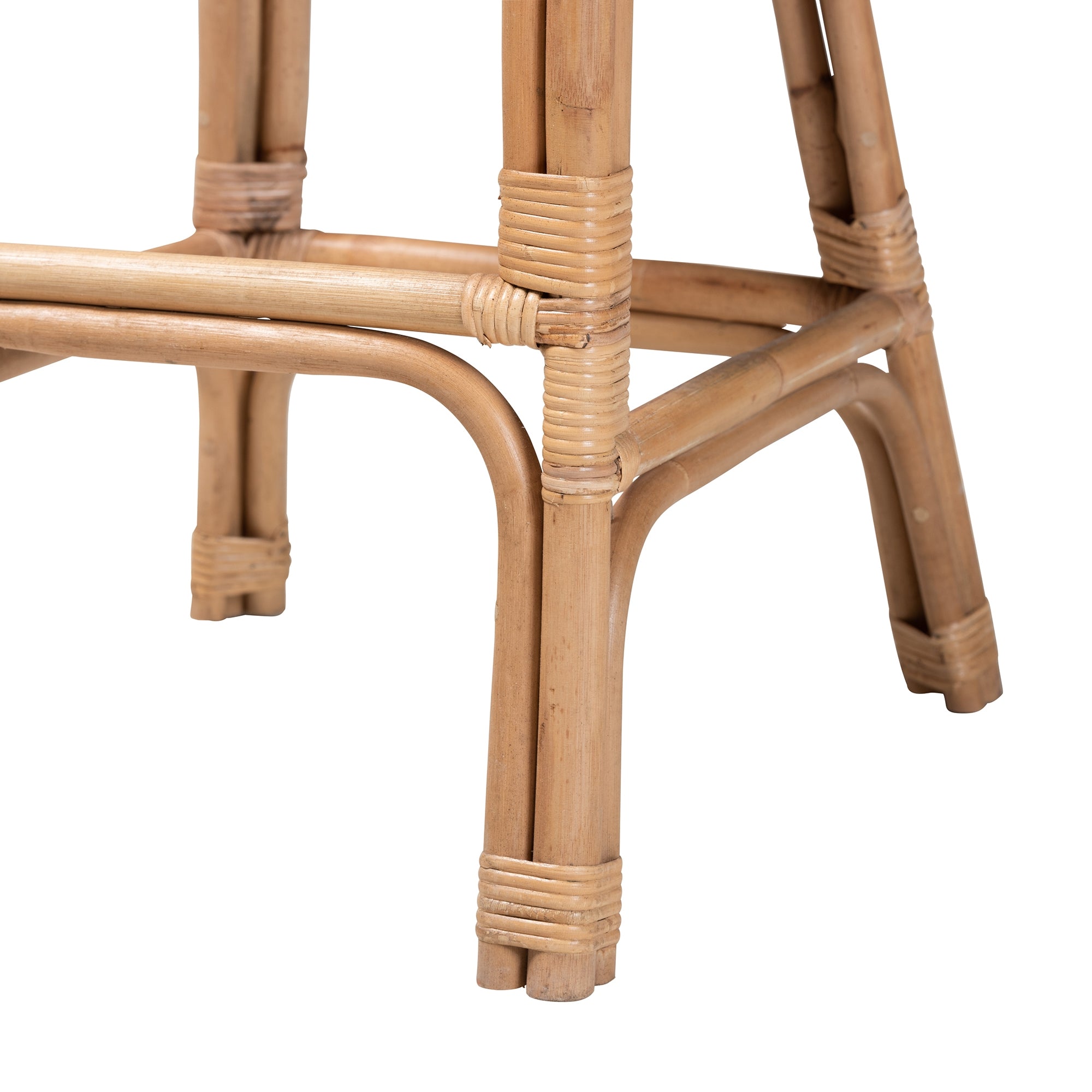 bali & pari Neola Modern Bohemian Natural Rattan Bar Stool