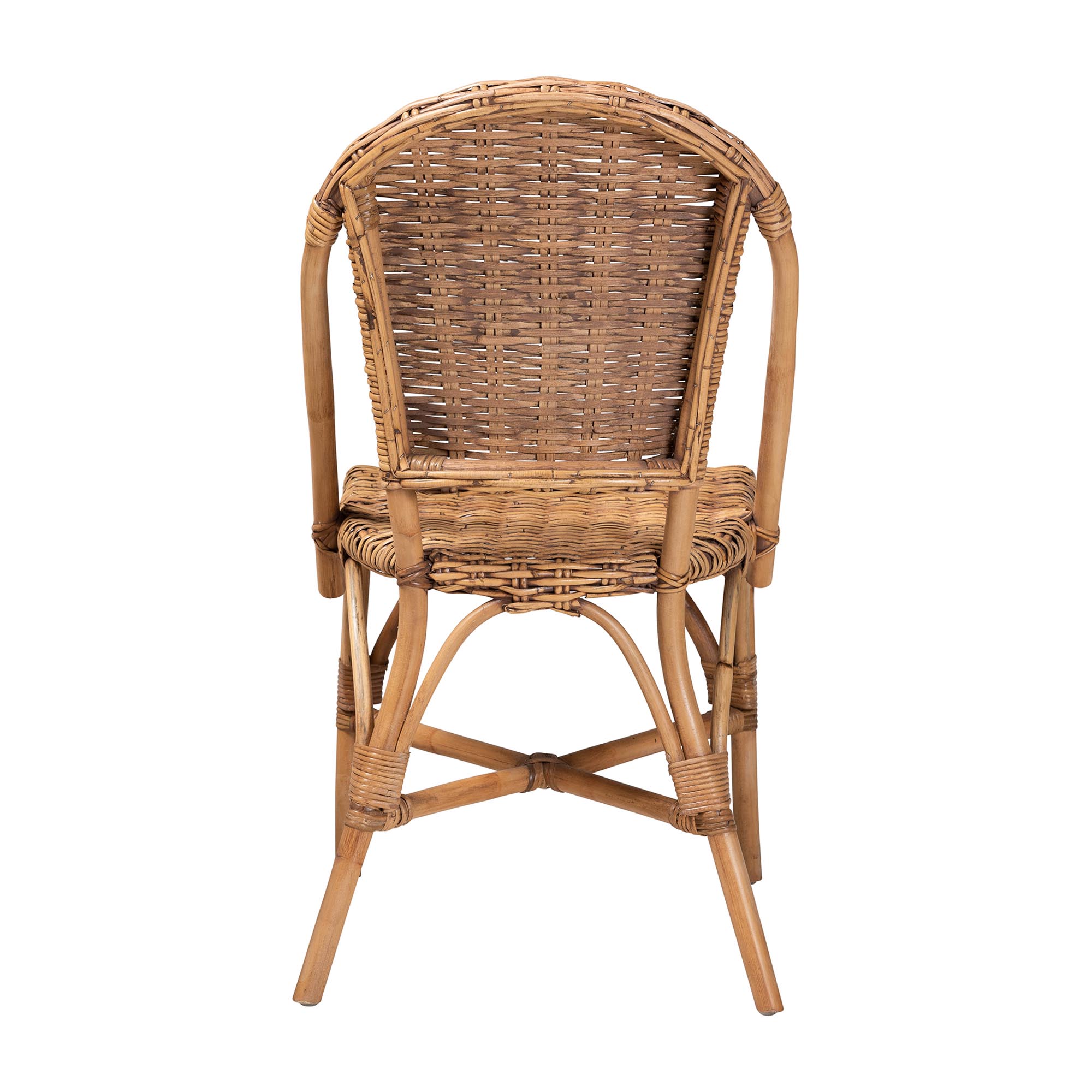 bali & pari Neola Modern Bohemian Natural Rattan Dining Chair