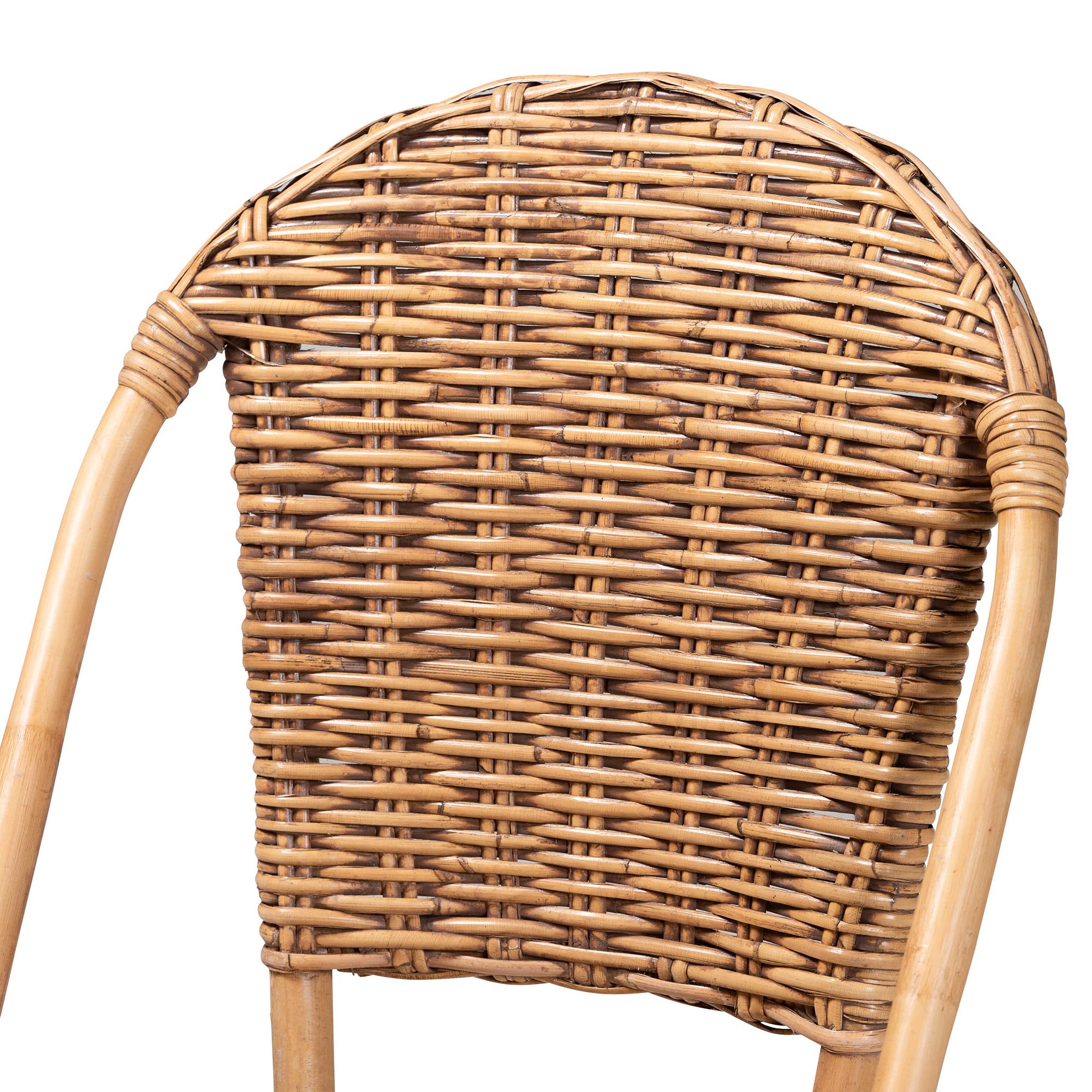 bali & pari Neola Modern Bohemian Natural Rattan Dining Chair
