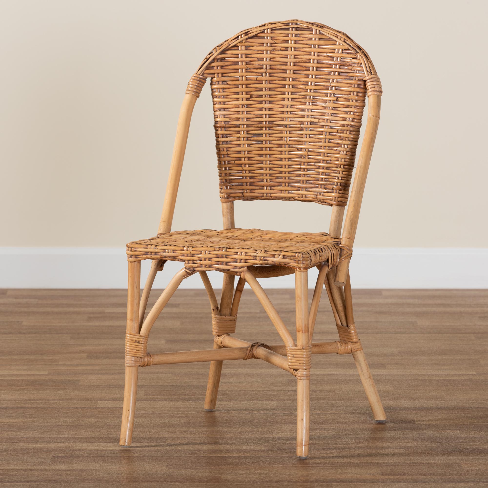 bali & pari Neola Modern Bohemian Natural Rattan Dining Chair