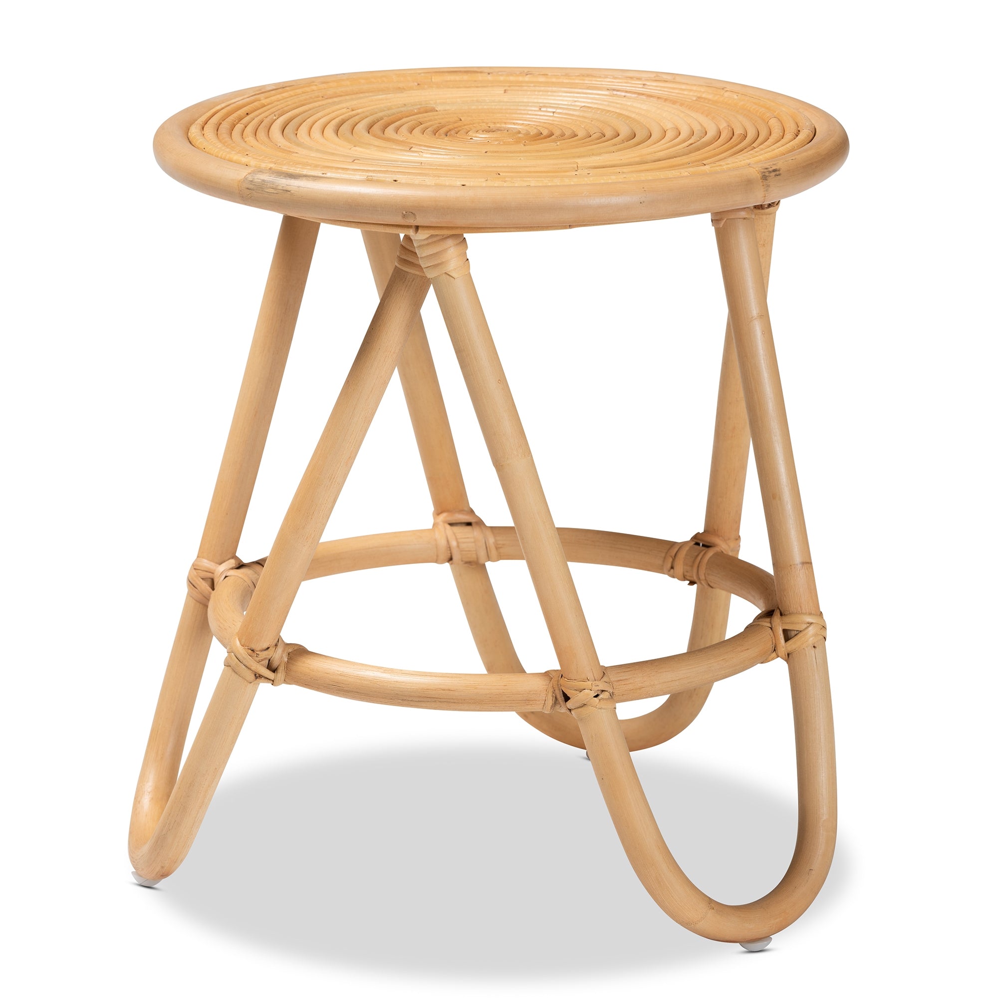 bali & pari Rinjani Modern Bohemian Natural Brown Rattan End Table