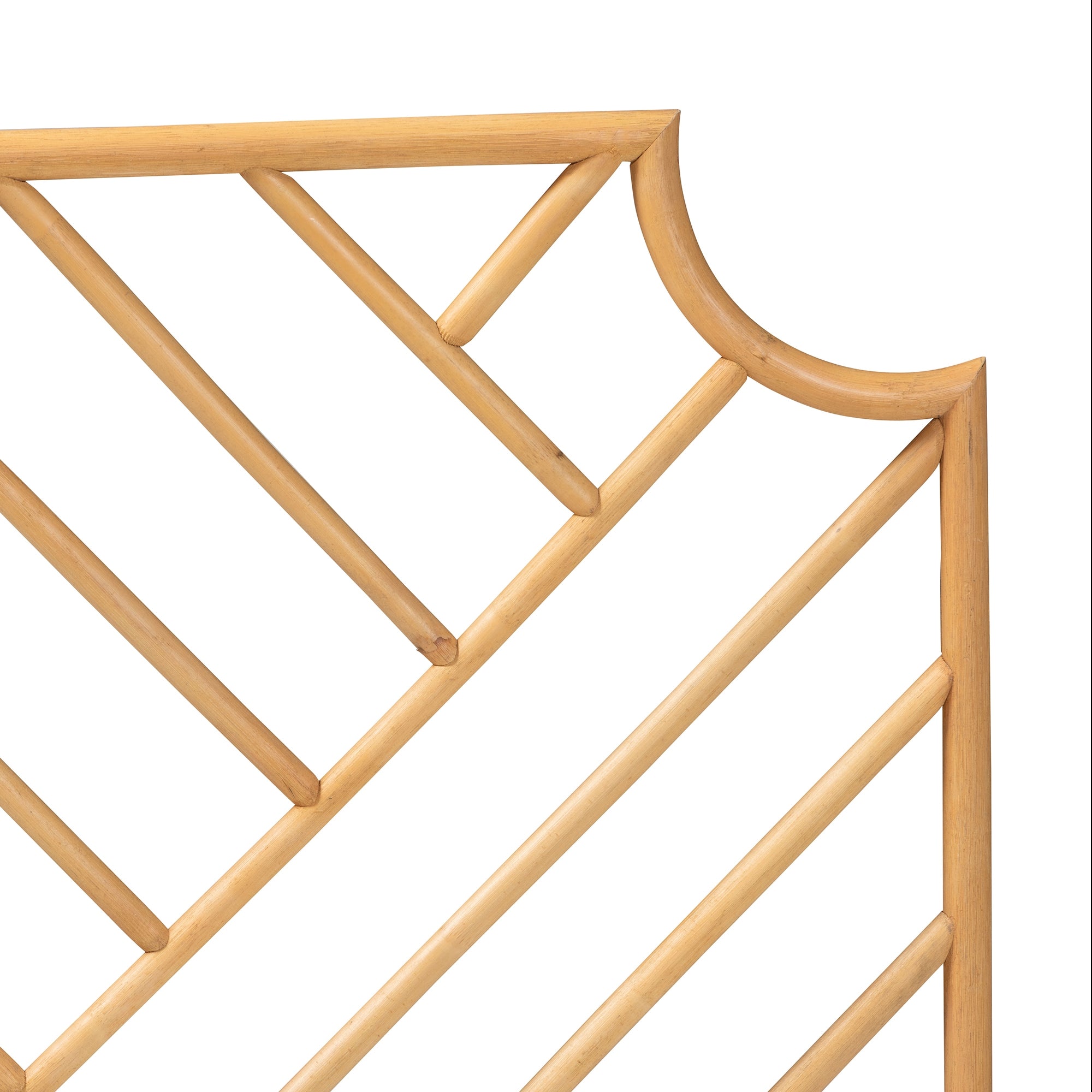 bali & pari Giza Modern Bohemian Natural Brown Rattan Queen Size Wall-mount Headboard