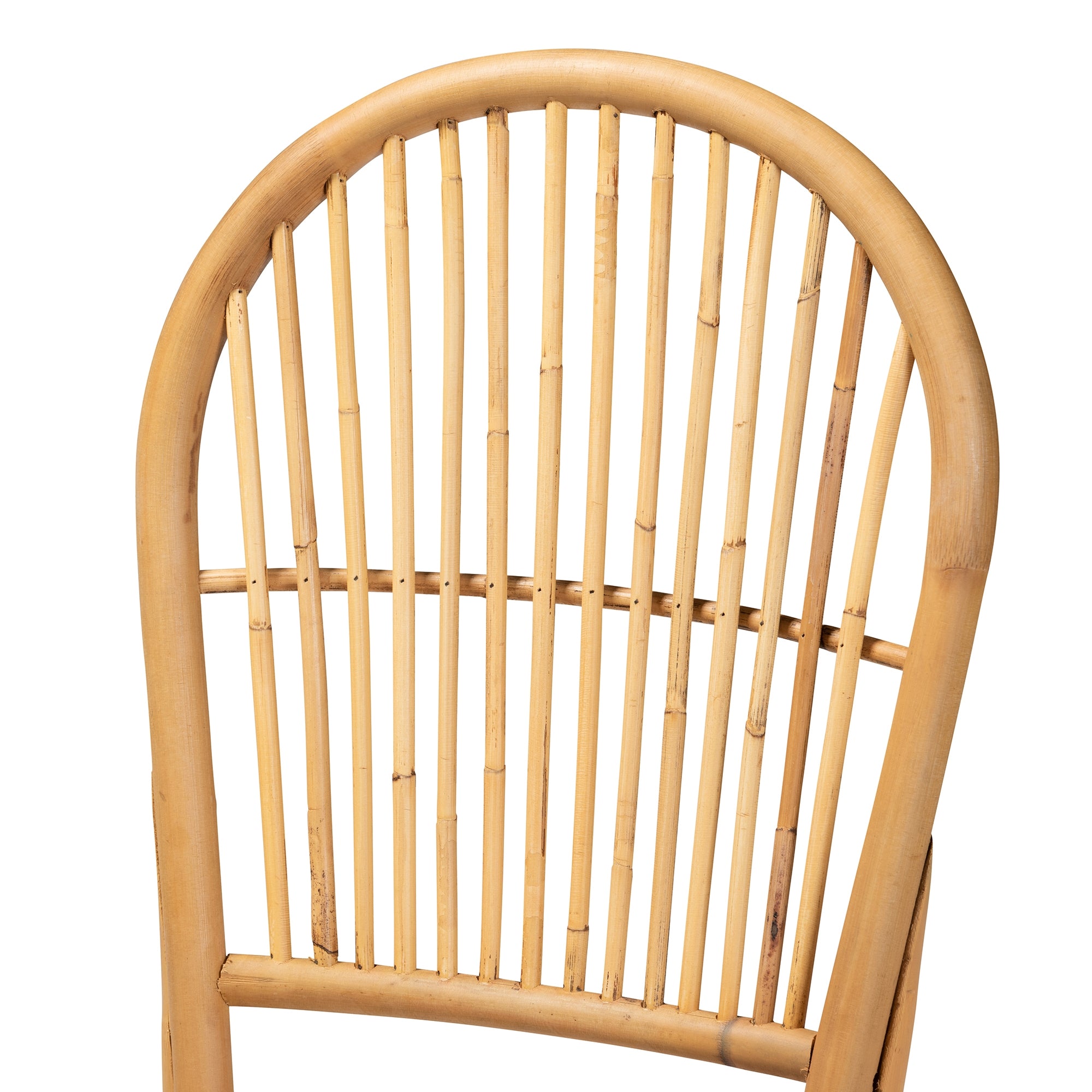 bali & pari Wina Modern Bohemian Natural Brown Rattan 2-Piece Dining Chair Set