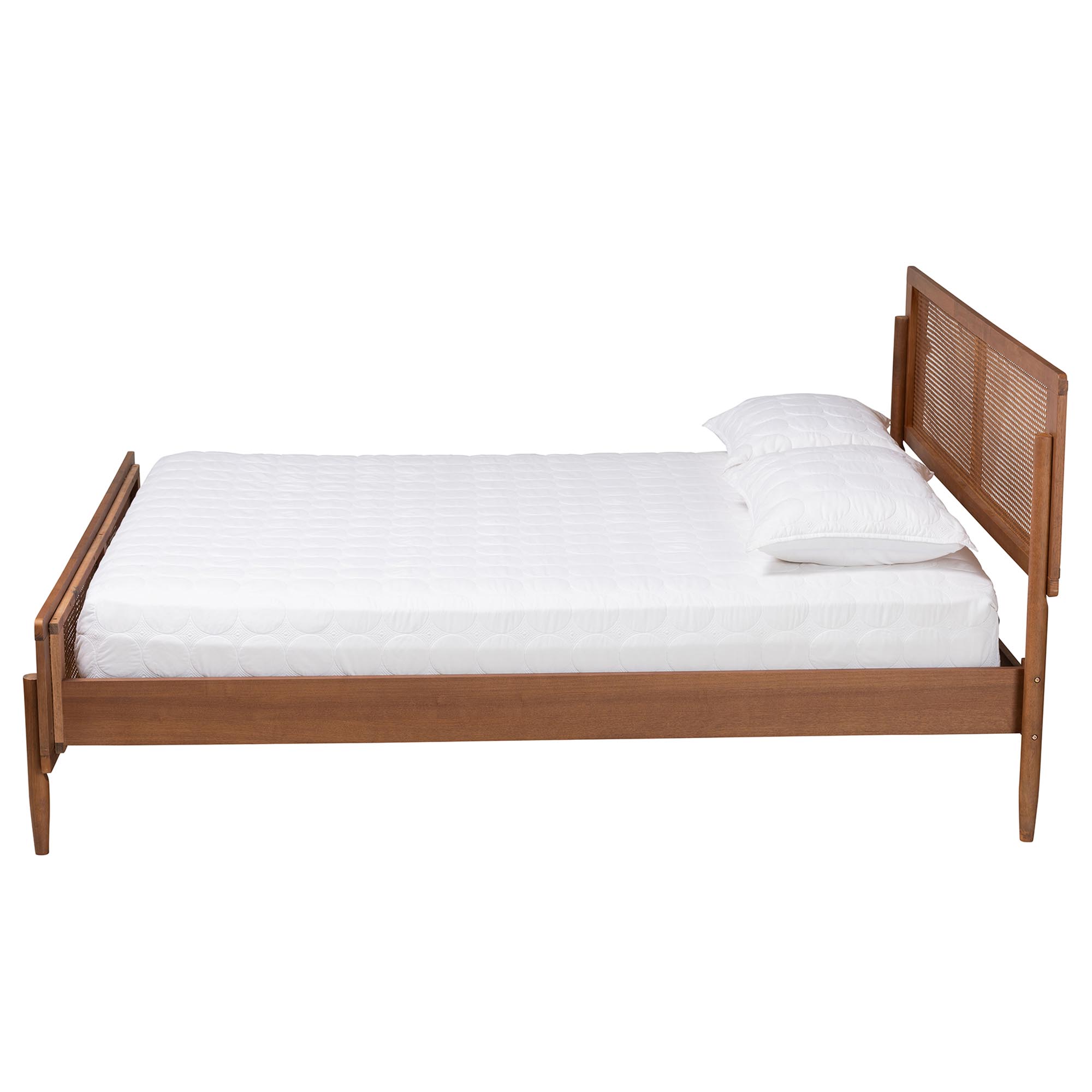 Baxton Studio Gardwin Mid-Century Modern Ash Walnut Finished Wood Queen Size Platform Bed