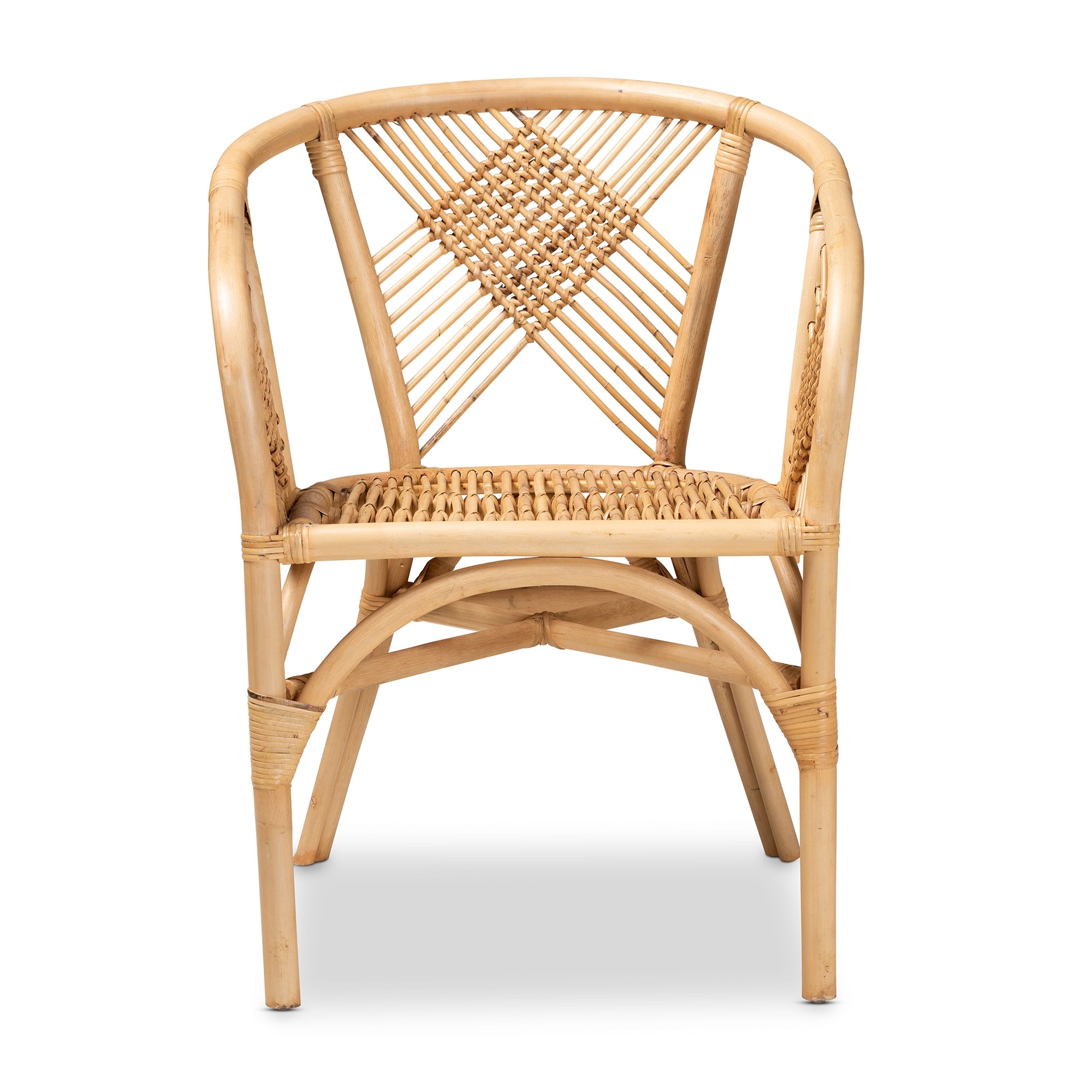 bali & pari Kagama Modern Bohemian Natural Brown Rattan Dining Chair