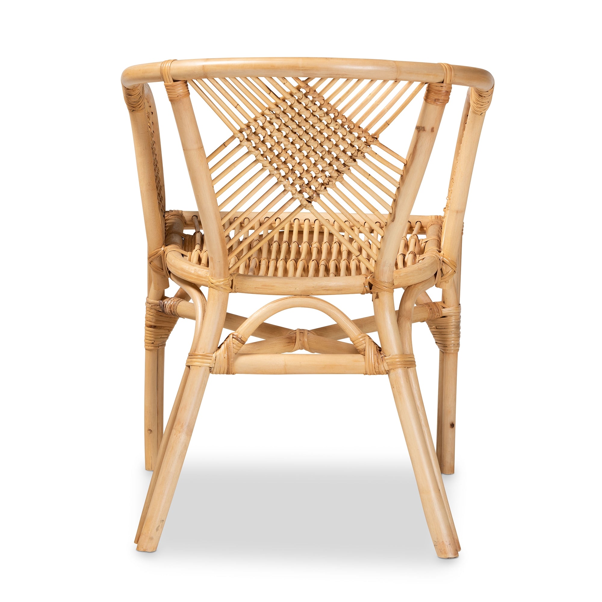 bali & pari Kagama Modern Bohemian Natural Brown Rattan Dining Chair