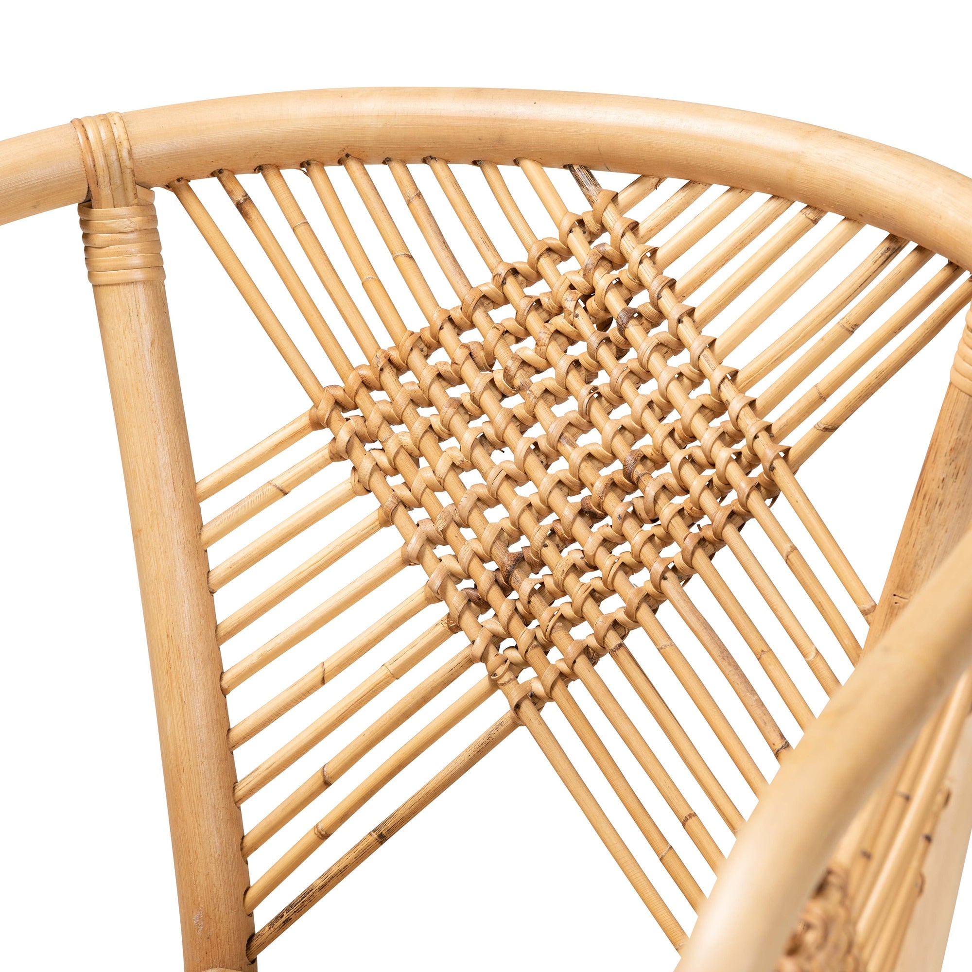 bali & pari Kagama Modern Bohemian Natural Brown Rattan Dining Chair