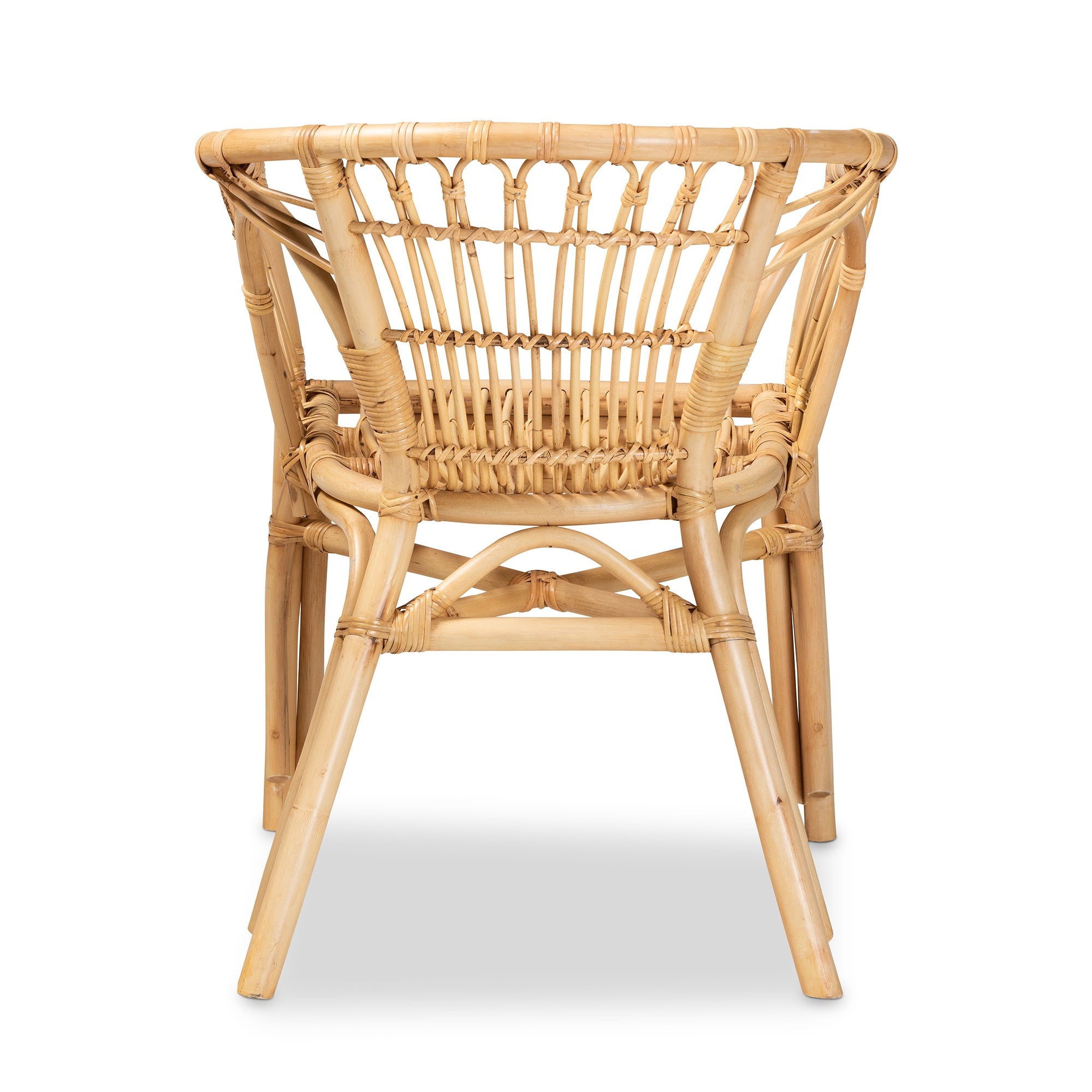 bali & pari Kaka Modern Bohemian Natural Brown Rattan Dining Chair