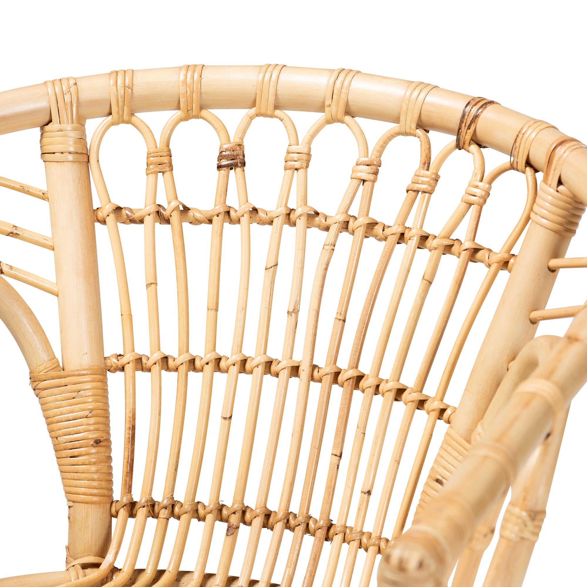 bali & pari Kaka Modern Bohemian Natural Brown Rattan Dining Chair