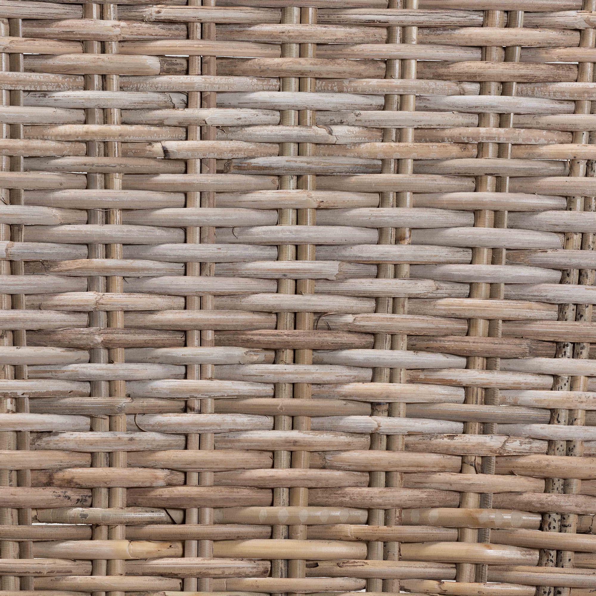 bali & pari Magy Modern Bohemian Grey Rattan and Natural Brown Finished Wood Dining Chair